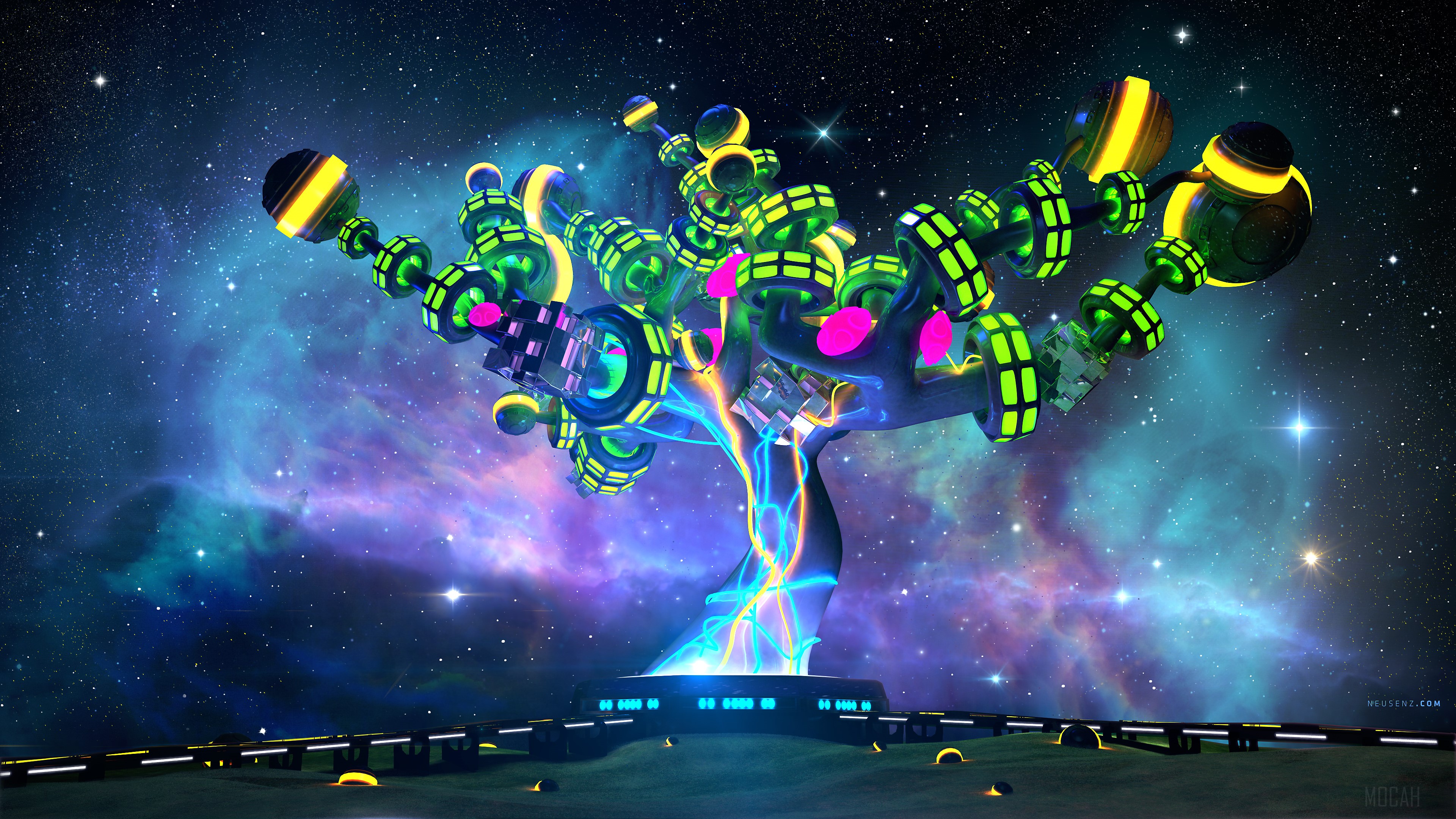 Abstract Tree in Outer Space 4K HD Wallpaper