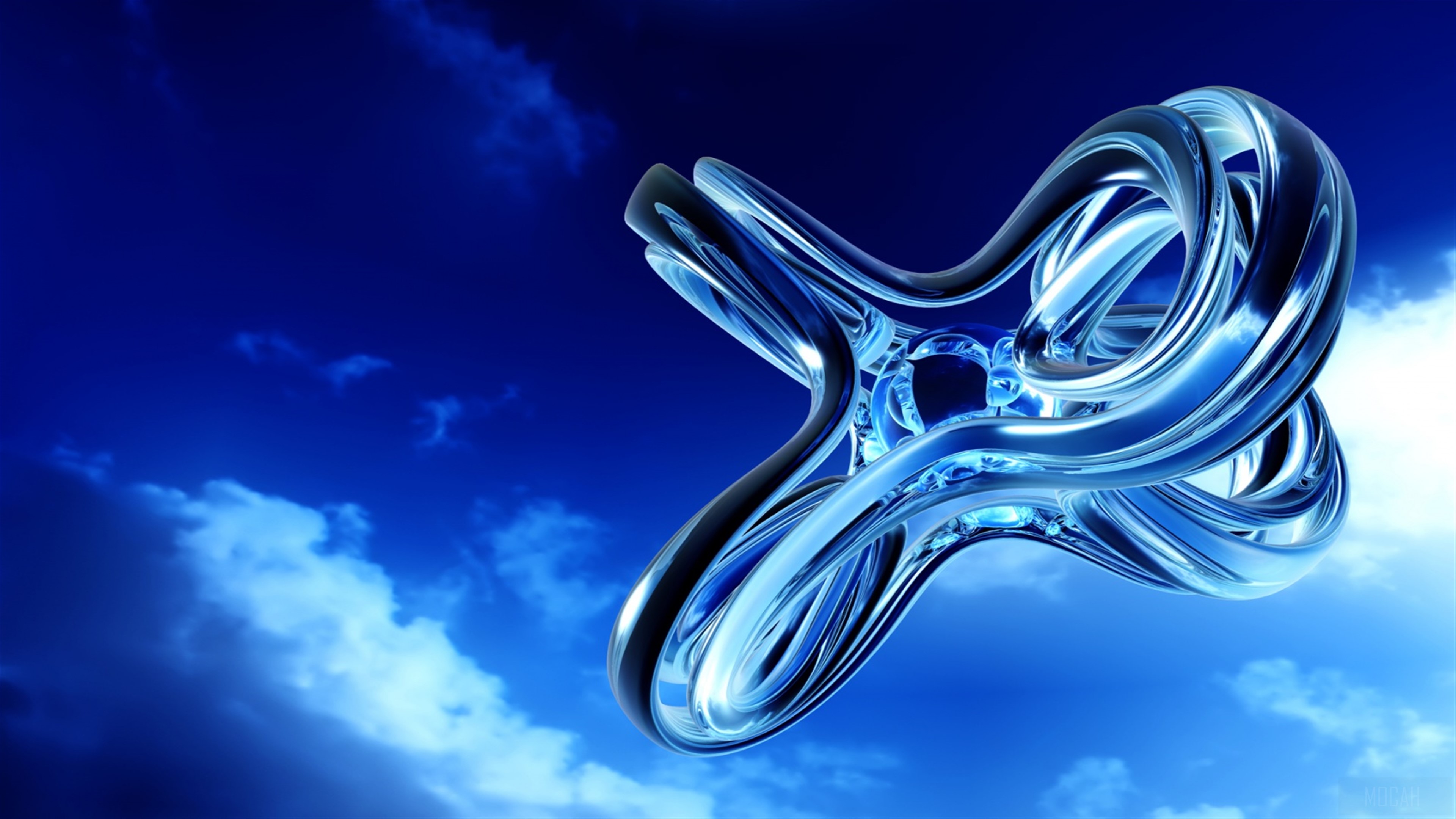 Abstract Blue Sculpture in Sky 4K HD Wallpaper
