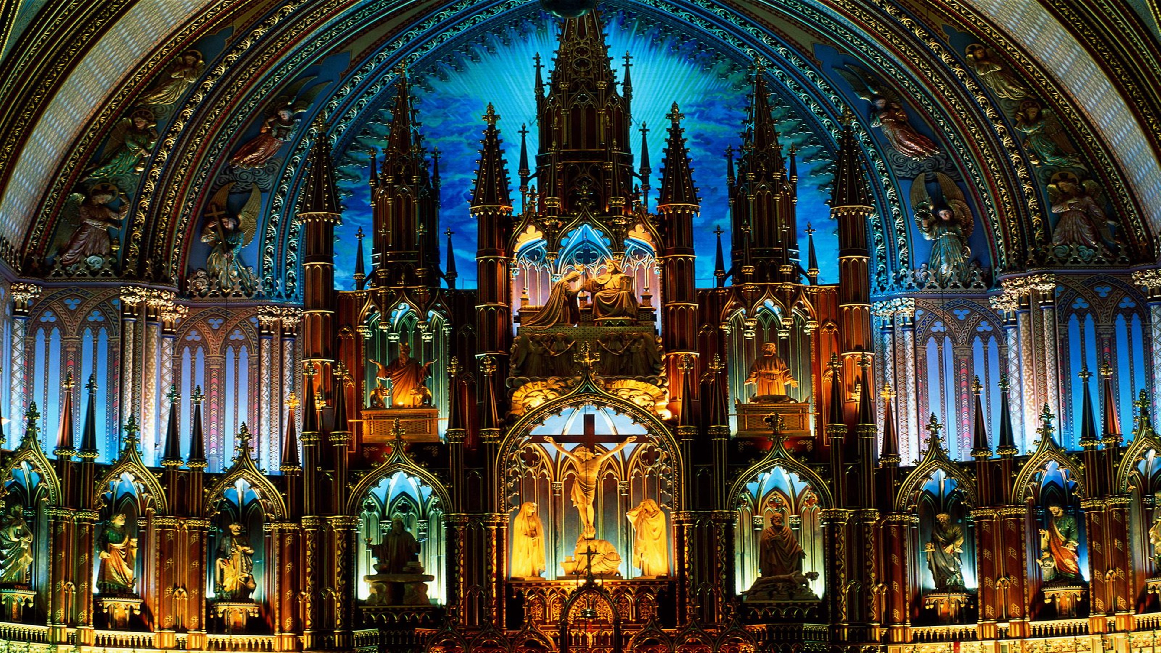 Notre Dame Basilica interior, Montreal, Canada 4K HD Wallpaper