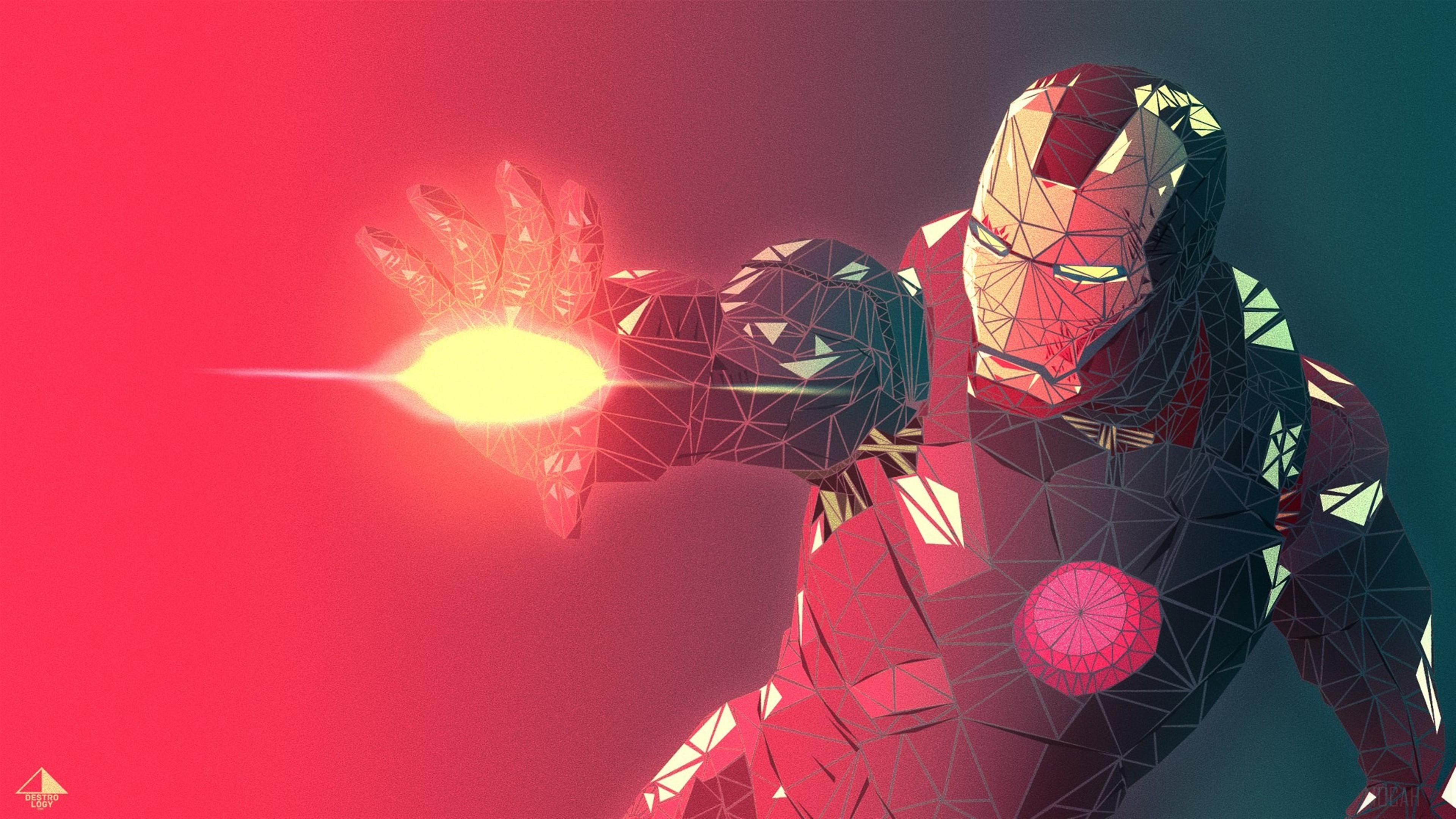 Iron Man Low poly HD Wallpaper
