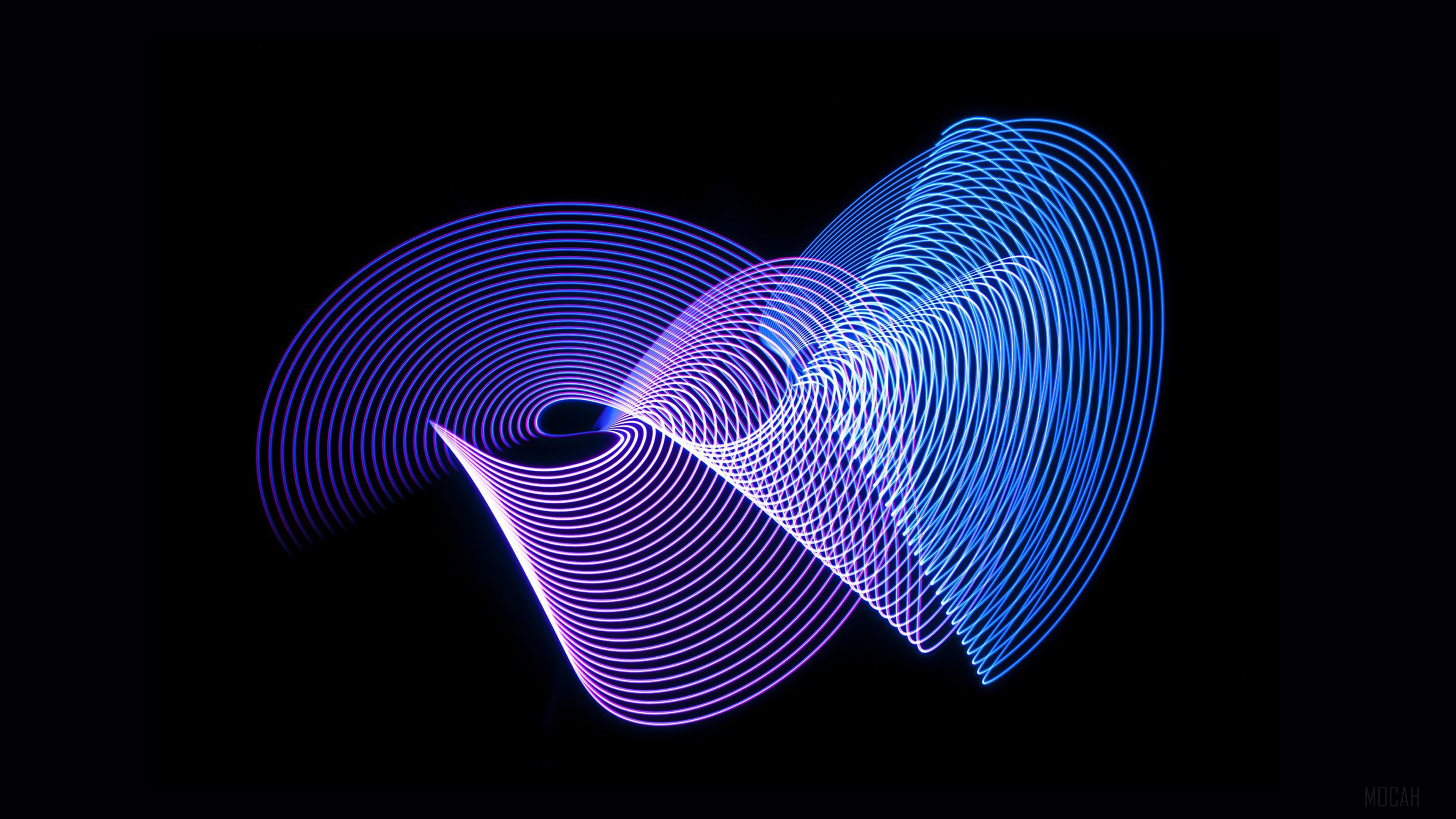 Blue and Purple Light Trails Abstract 4K HD Wallpaper