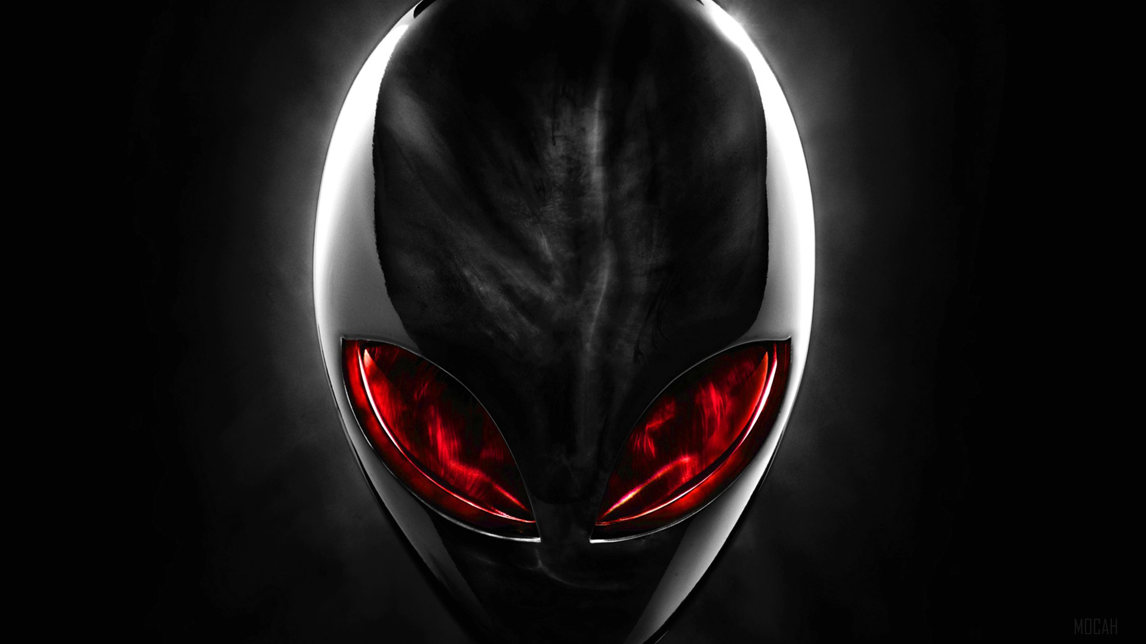 Alien head with red eyes 4K HD Wallpaper
