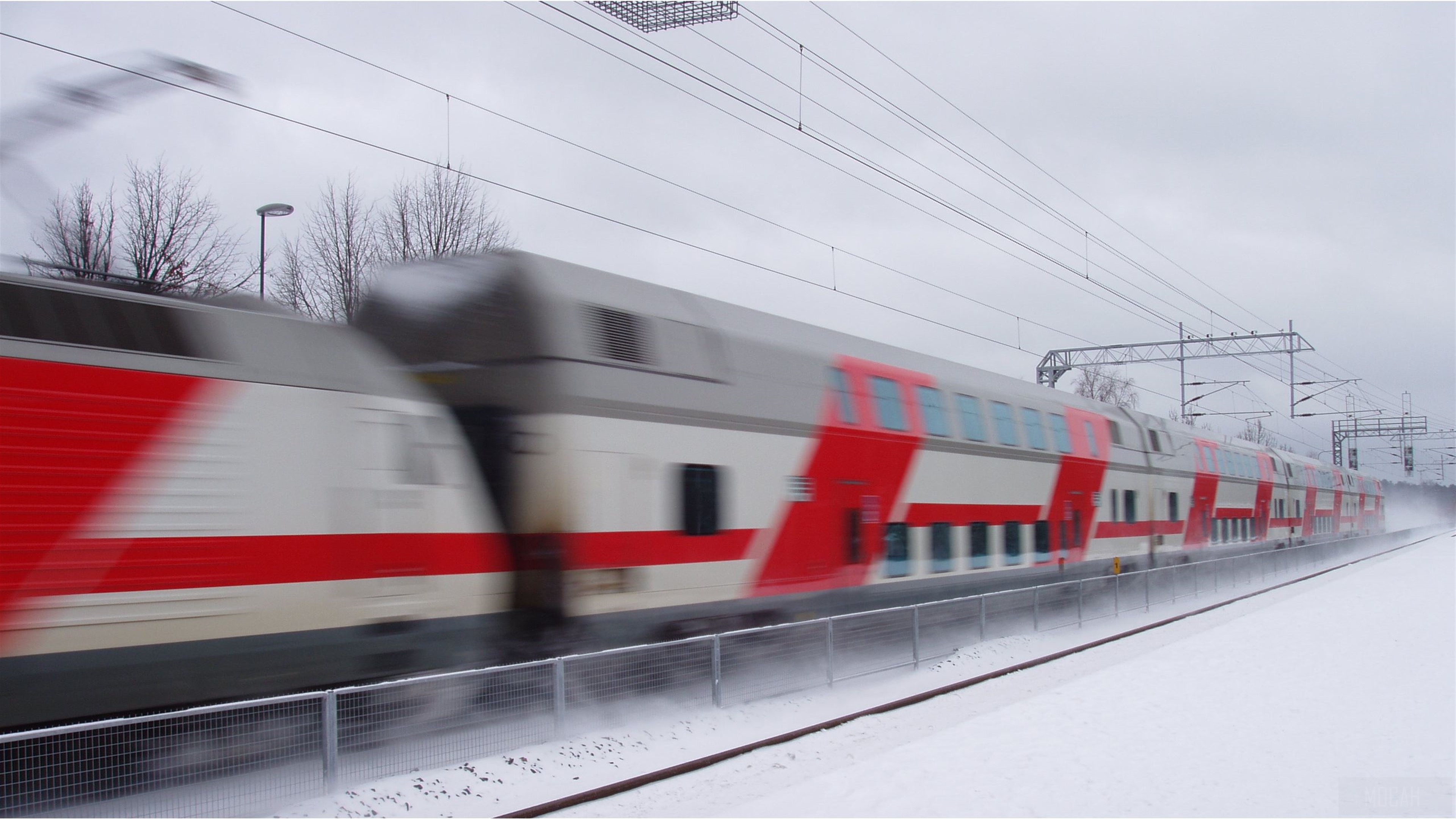 Train in Snow HD Wallpaper