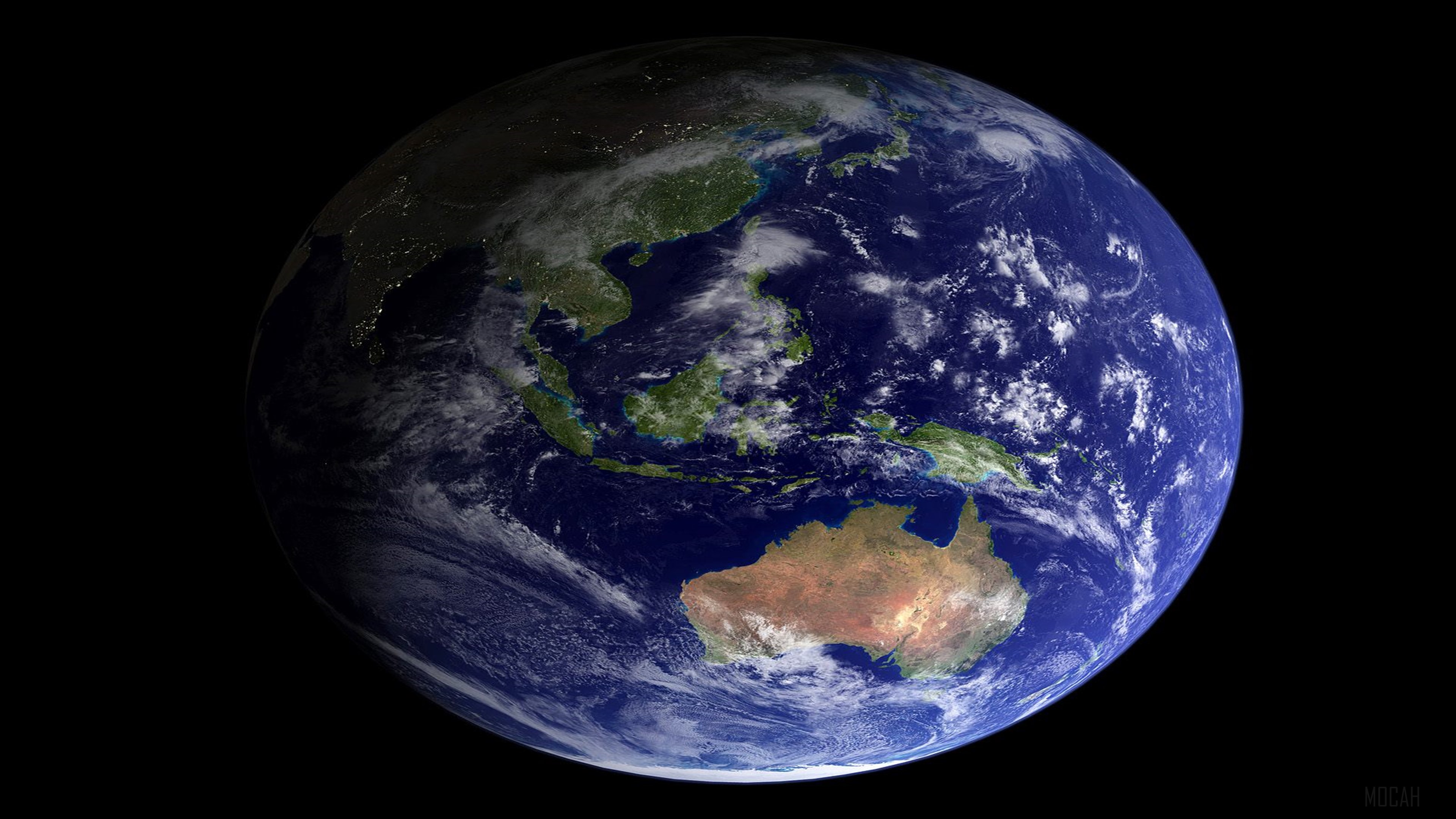 Earth from space with city lights visible HD Wallpaper