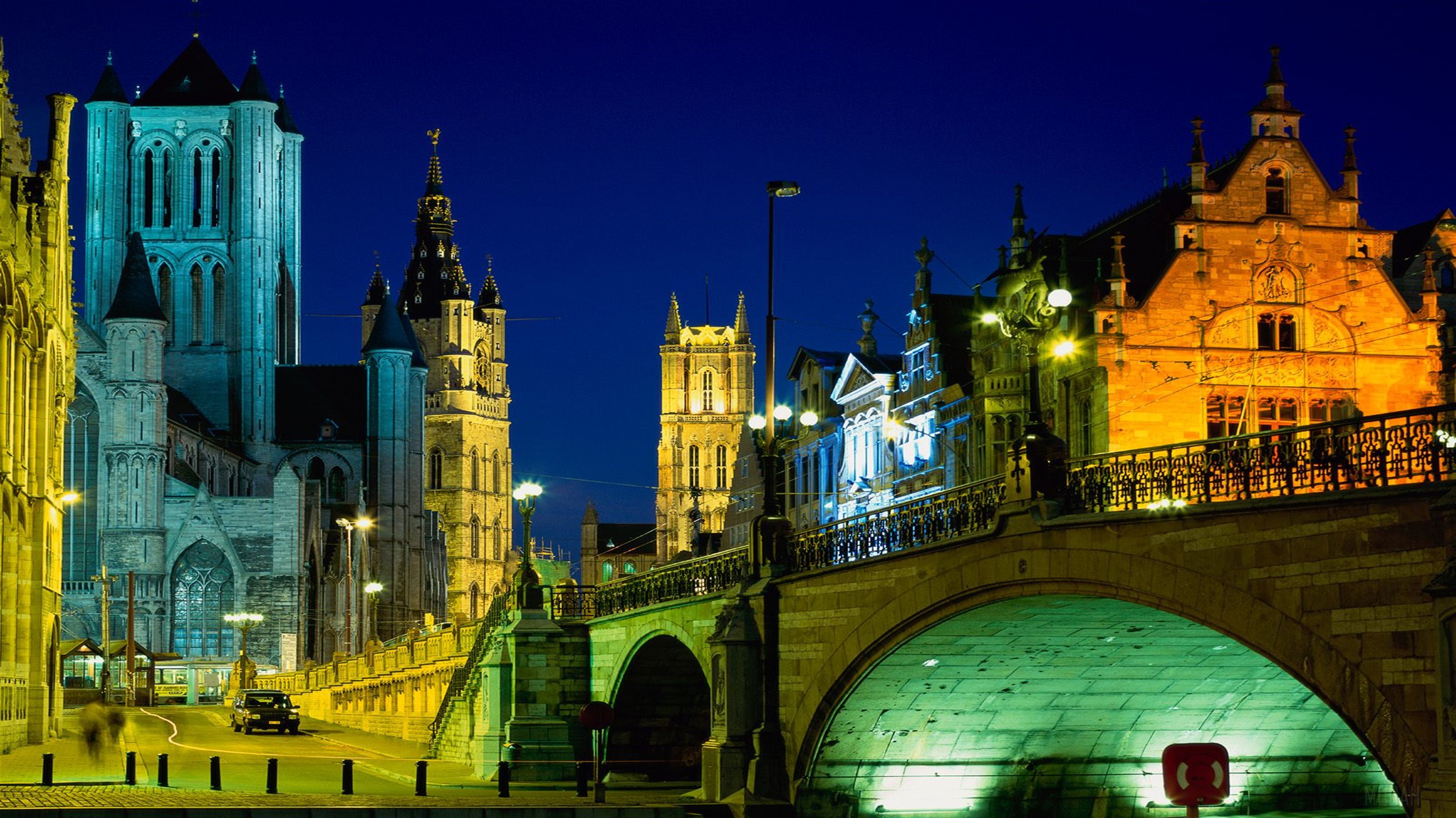 Evening in Ghent Belgium HD Wallpaper