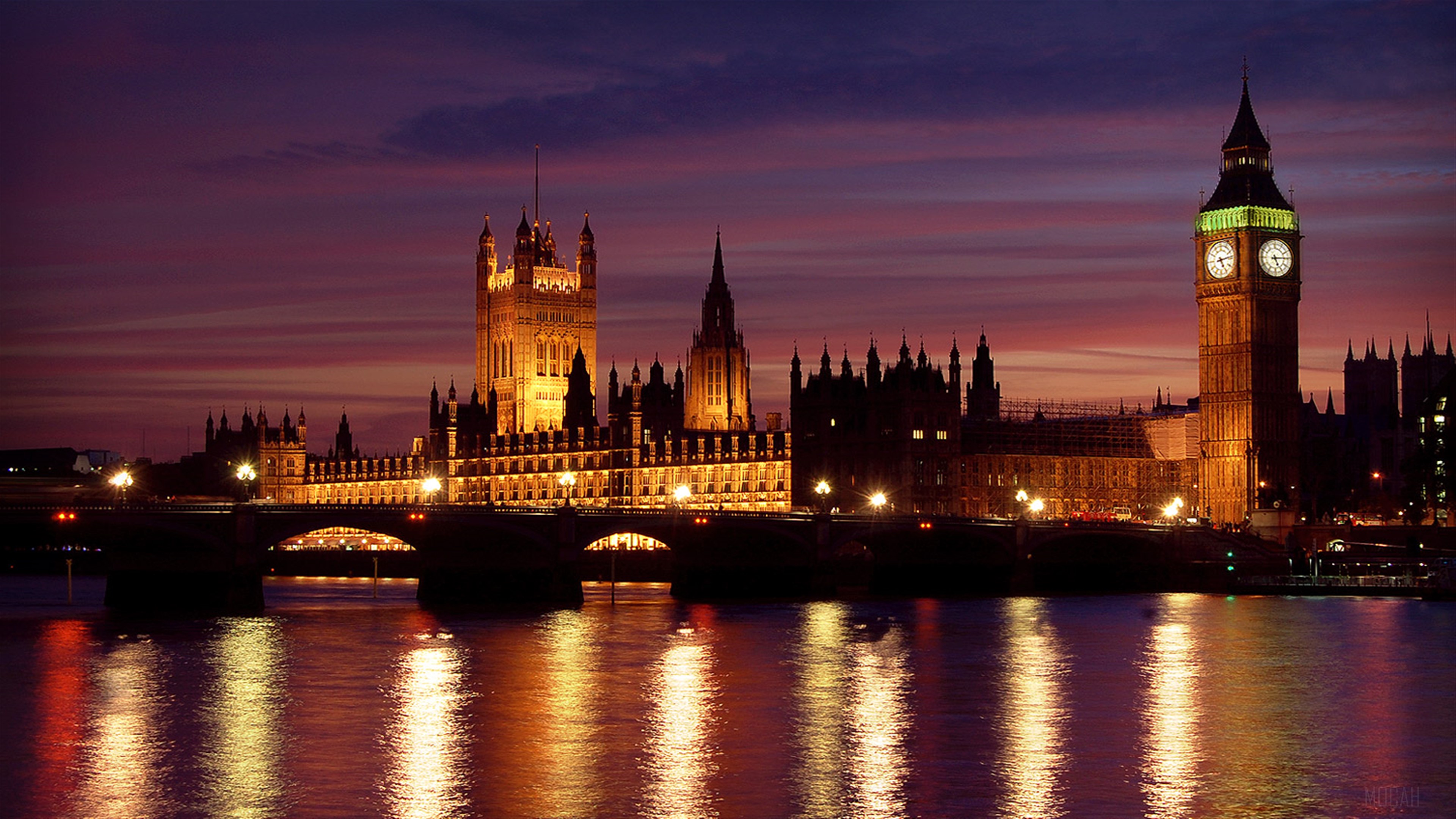 Palace of Westminster and Big Ben at Dusk 4K HD Wallpaper
