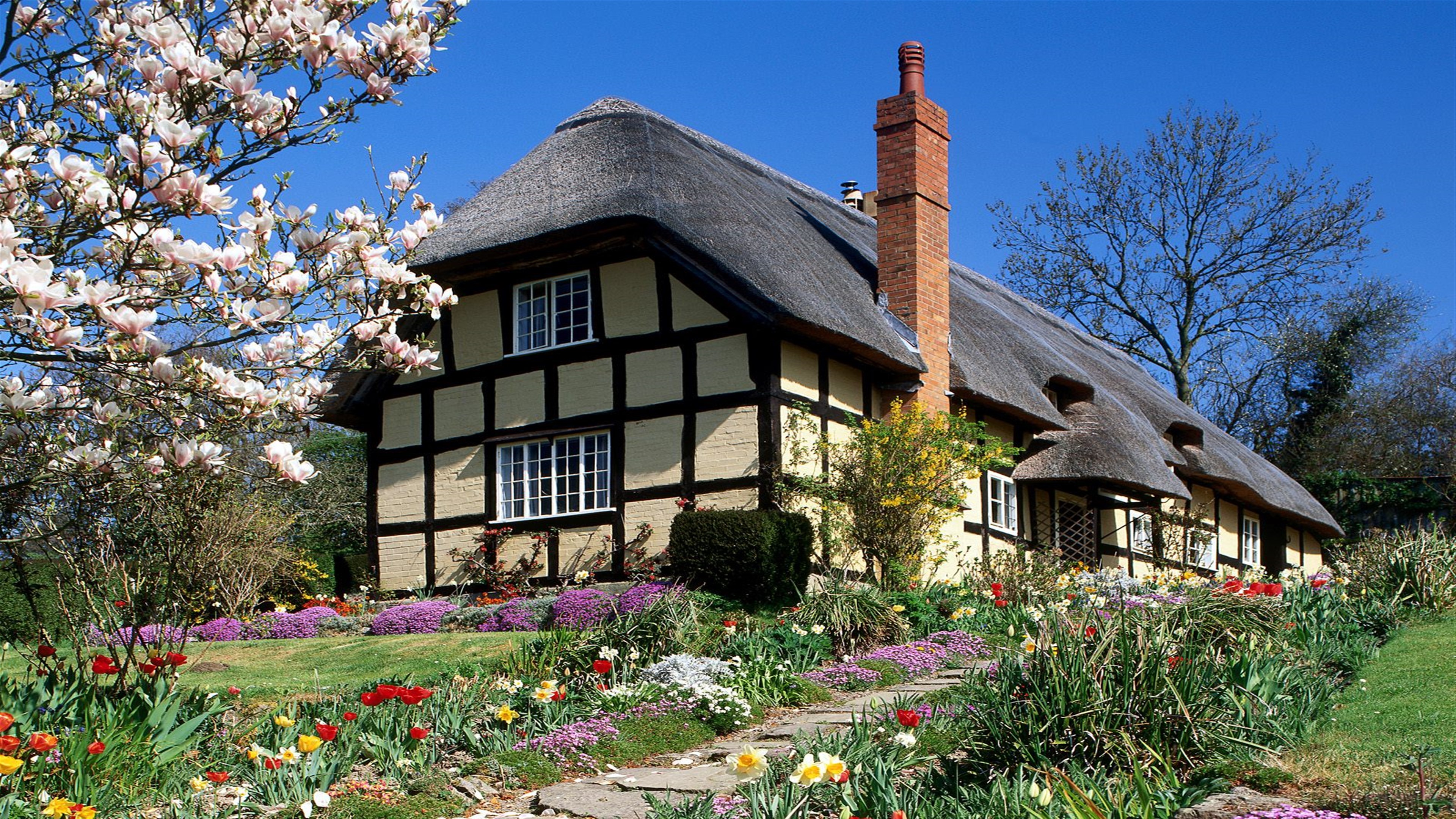 Spring Garden in England 4K HD Wallpaper