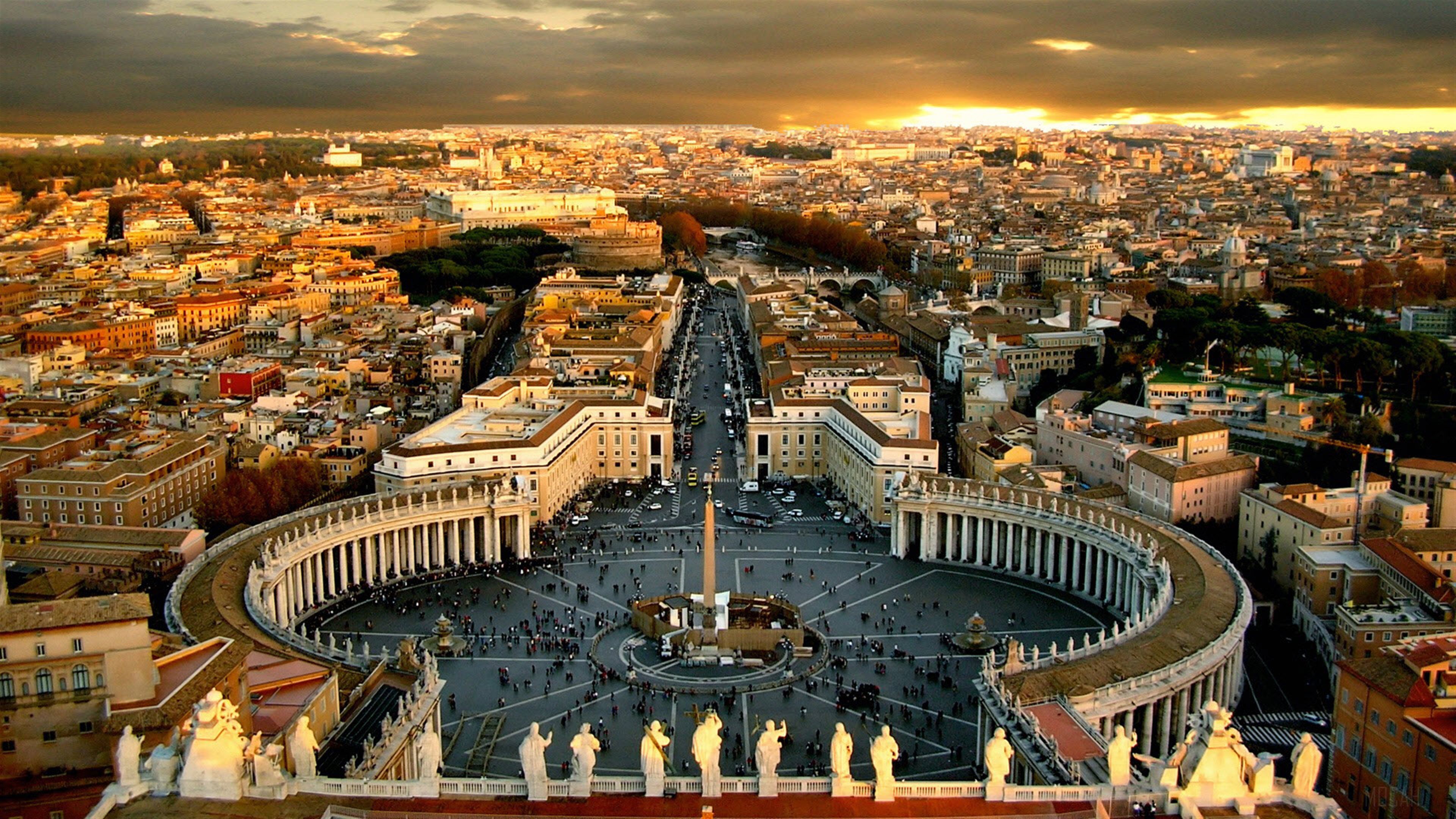 St. Peter's Square, Vatican City, Rome 4K HD Wallpaper