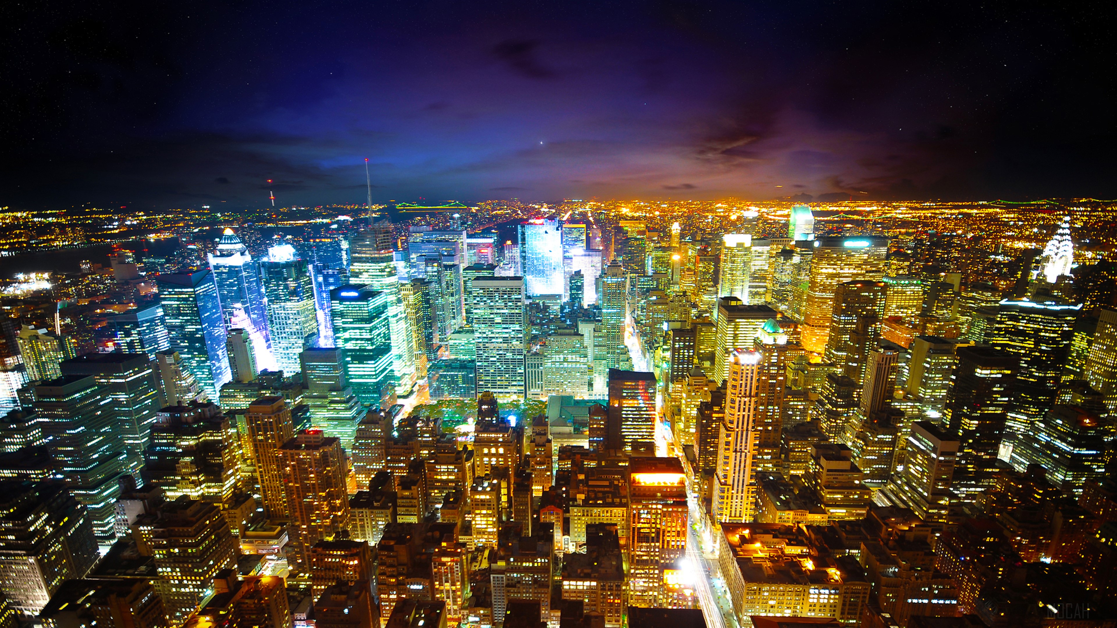 New York City Skyline at Night 4K HD Wallpaper