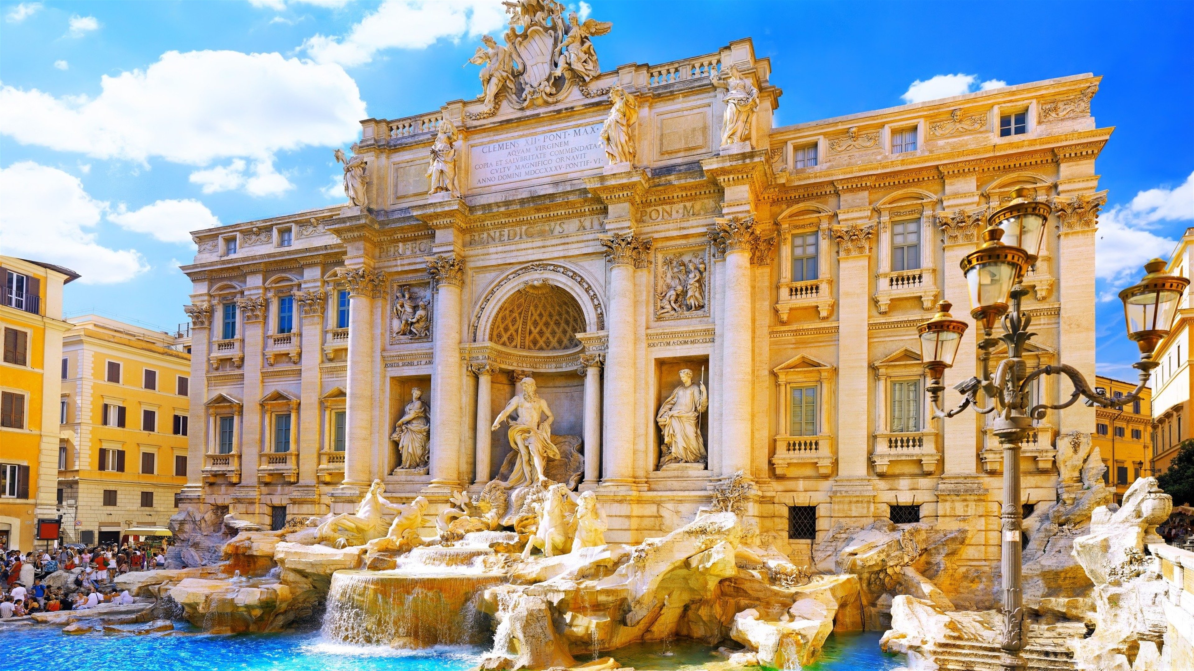Trevi Fountain Rome Italy 4K HD Wallpaper