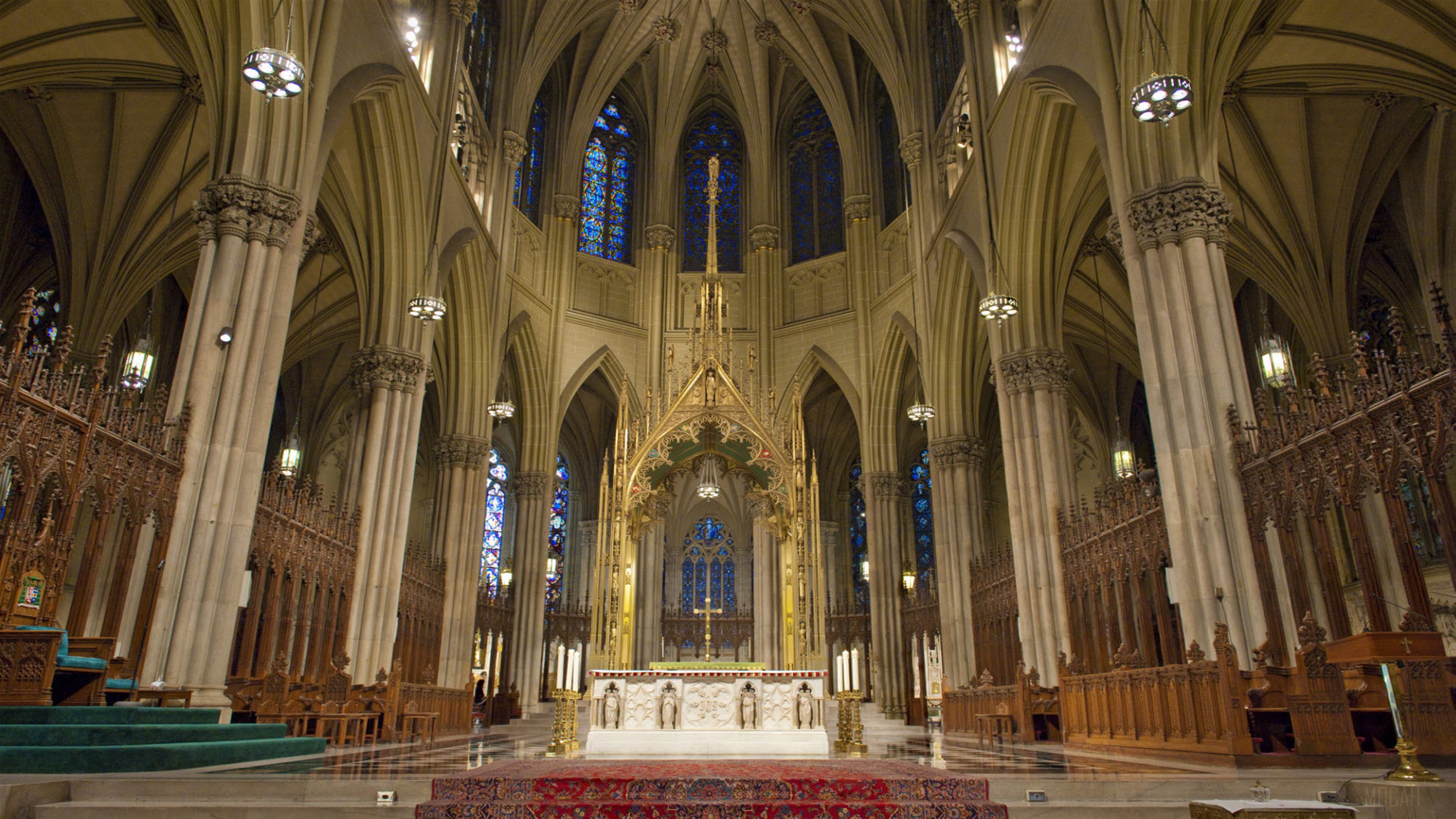 Interior of St. Patrick's Cathedral, New York 4K HD Wallpaper