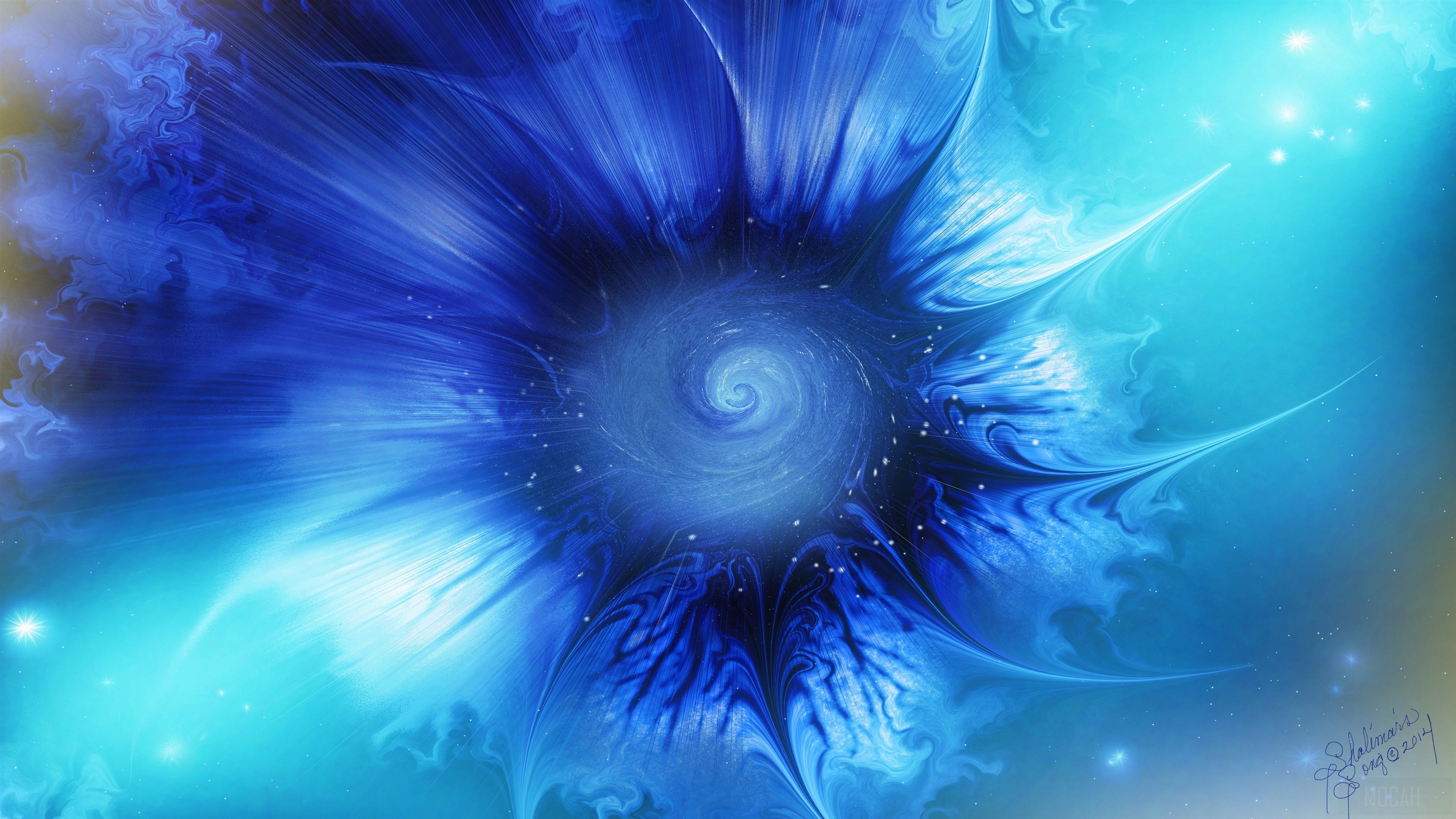 Blue Abstract Swirl 4K HD Wallpaper
