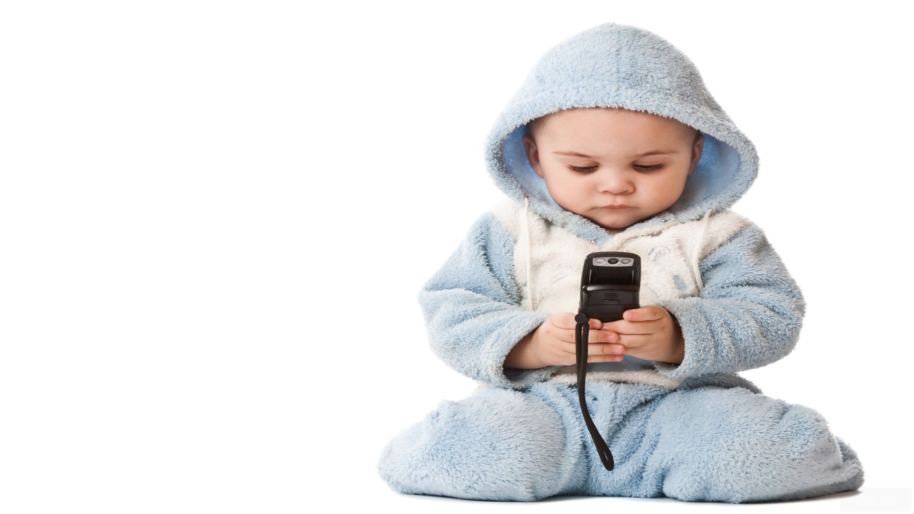Cute Baby Boy with Mobile Phone HD Wallpaper