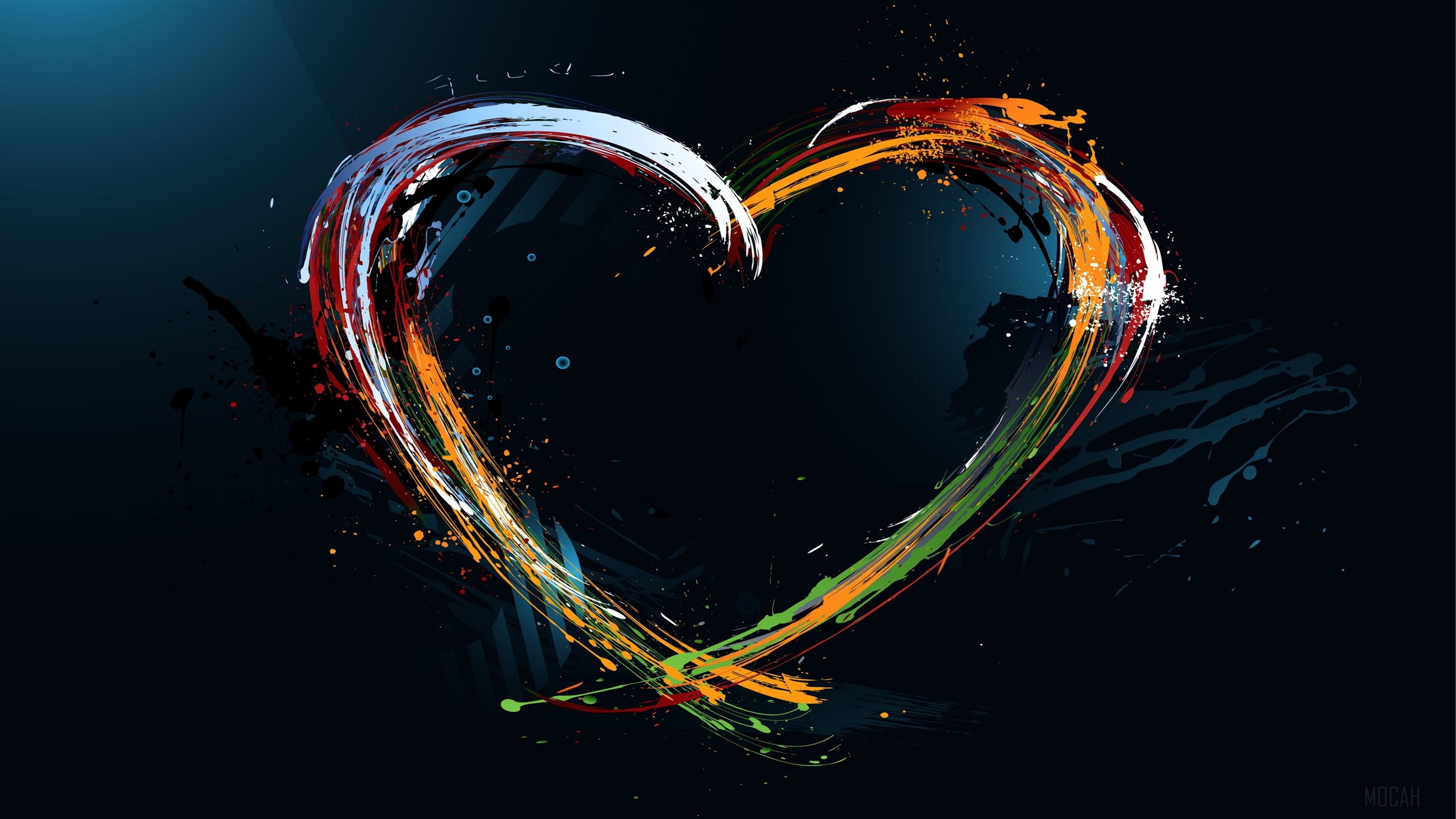 Colorful Abstract Heart Design 4k HD Wallpaper
