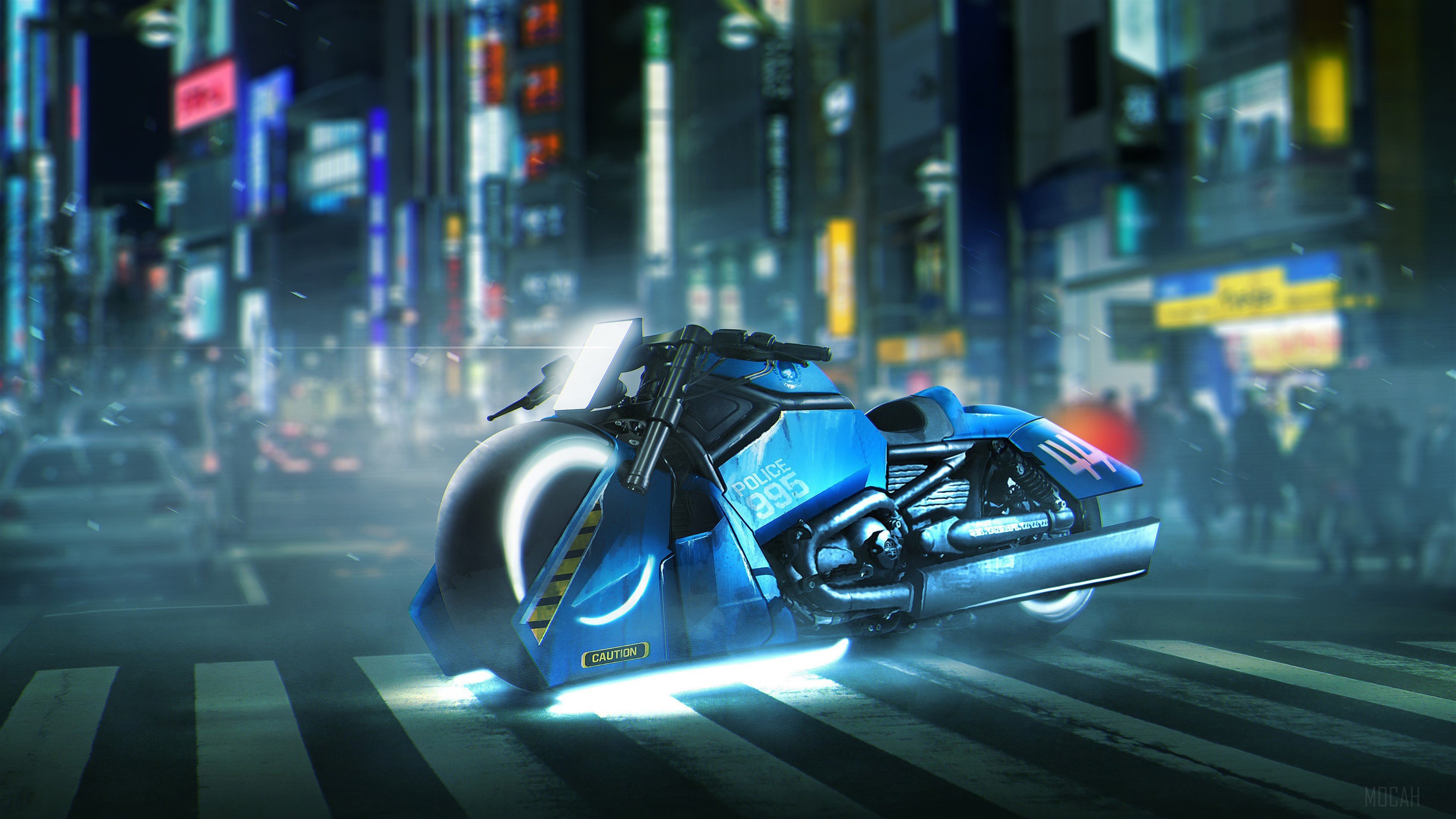 Blade Runner Police Spinner Motorcycle 4K HD Wallpaper
