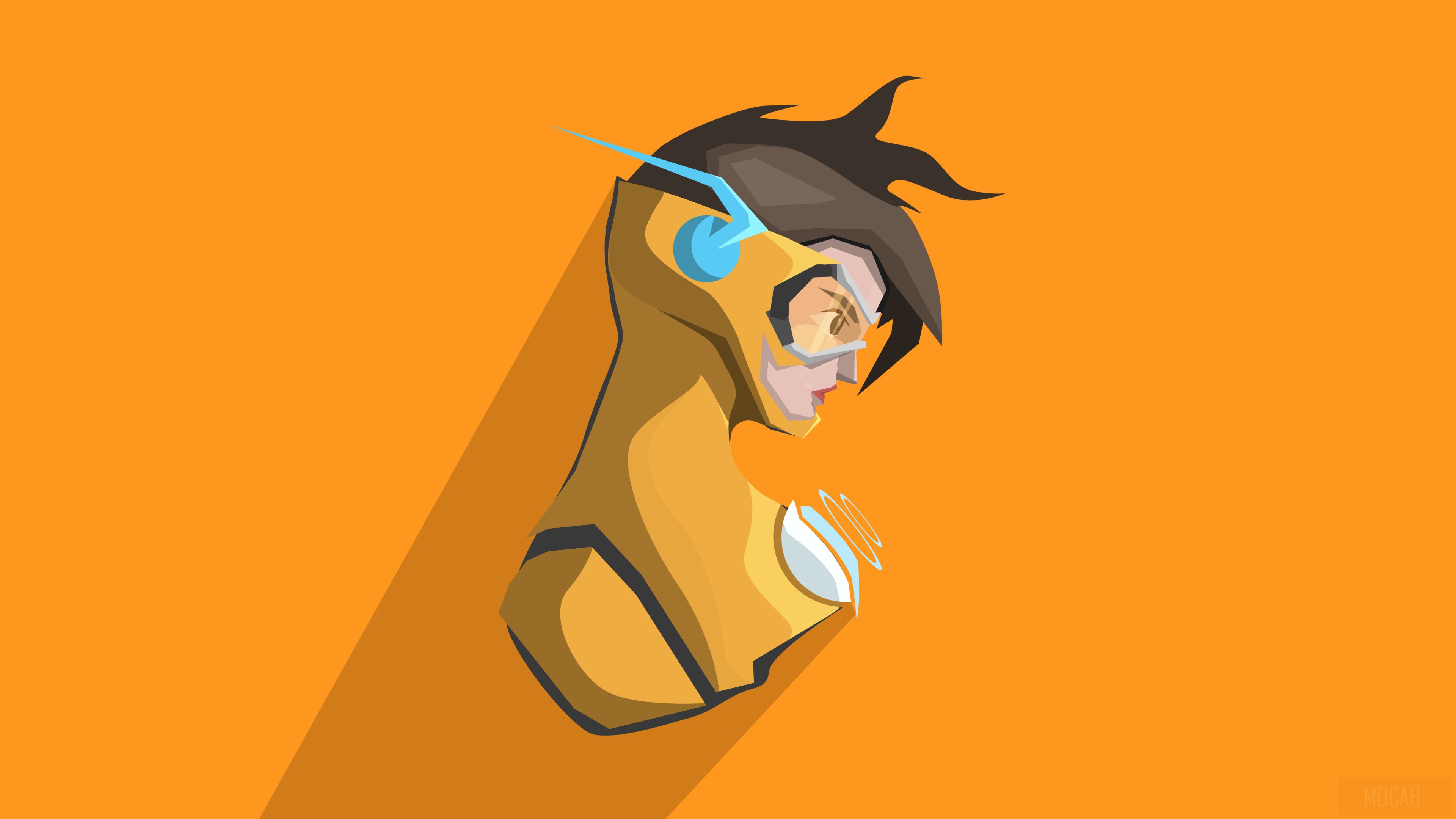 Tracer from Overwatch Minimal Artwork 4K HD Wallpaper