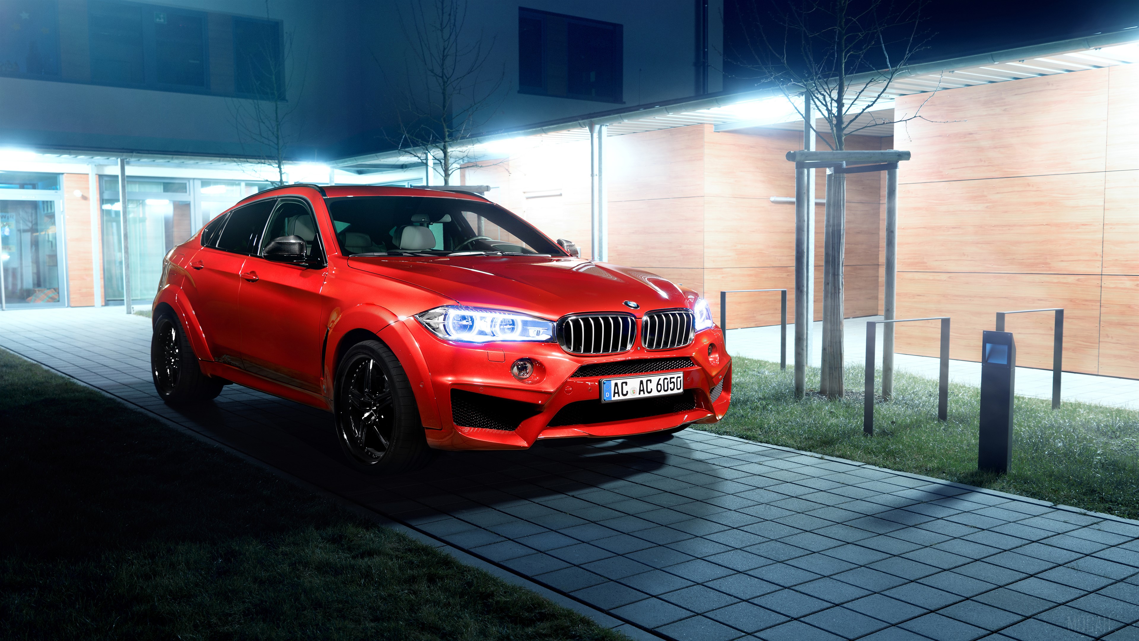 Red BMW X6 F16 AC Schnitzer 4K HD Wallpaper