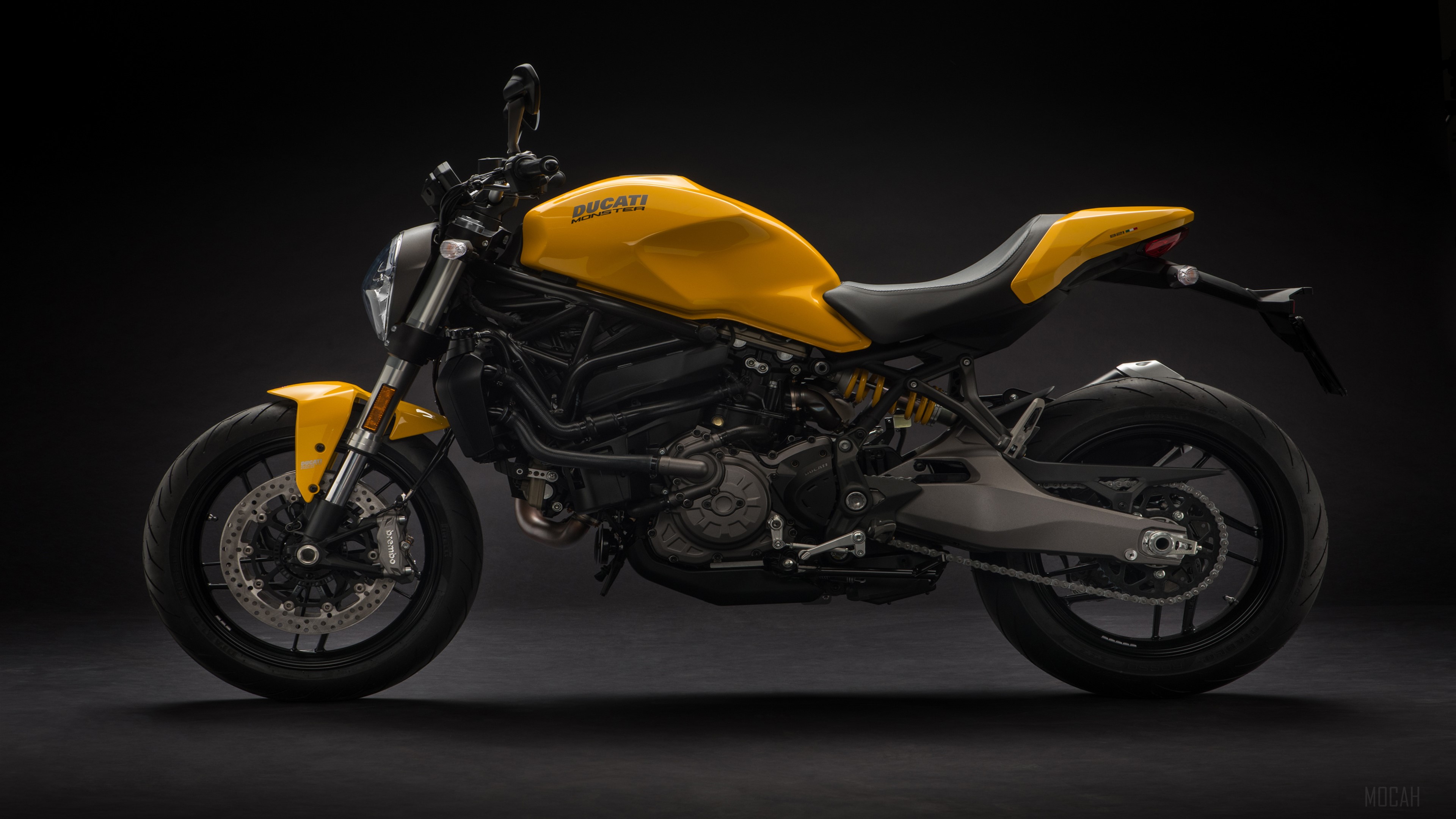 Yellow 2018 Ducati Monster 821 4K HD Wallpaper