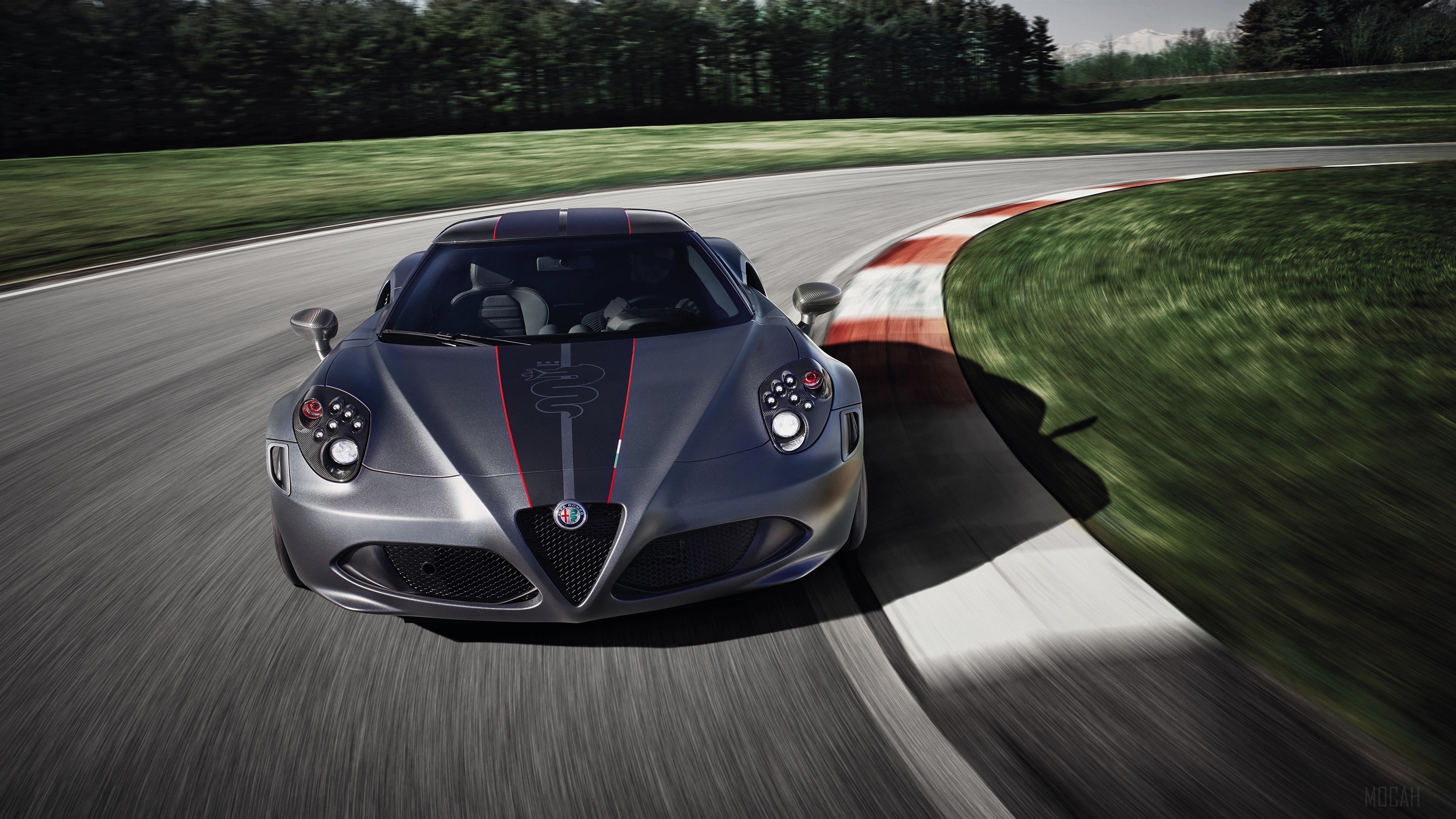 Alfa Romeo 4C Competizione on a race track HD Wallpaper