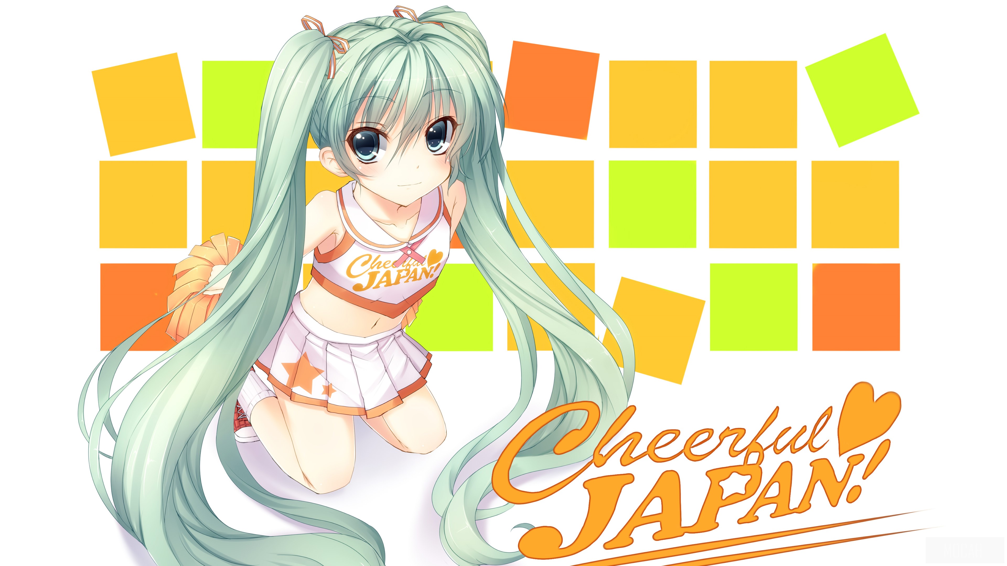 Hatsune Miku from Vocaloid Cheerful Japan! 4K HD Wallpaper
