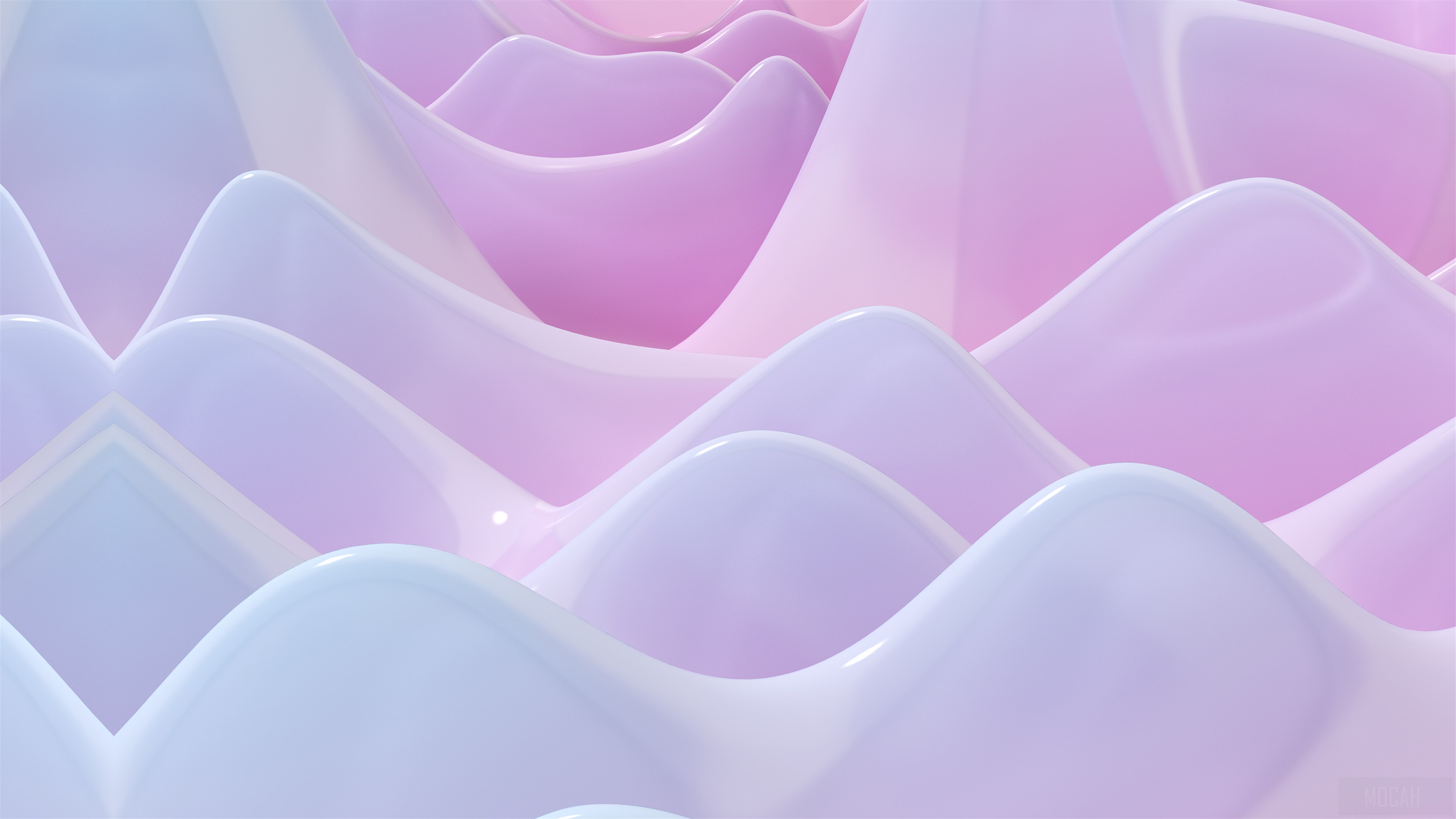Pink and Blue Flowing Abstract Landscape 4K HD Wallpaper