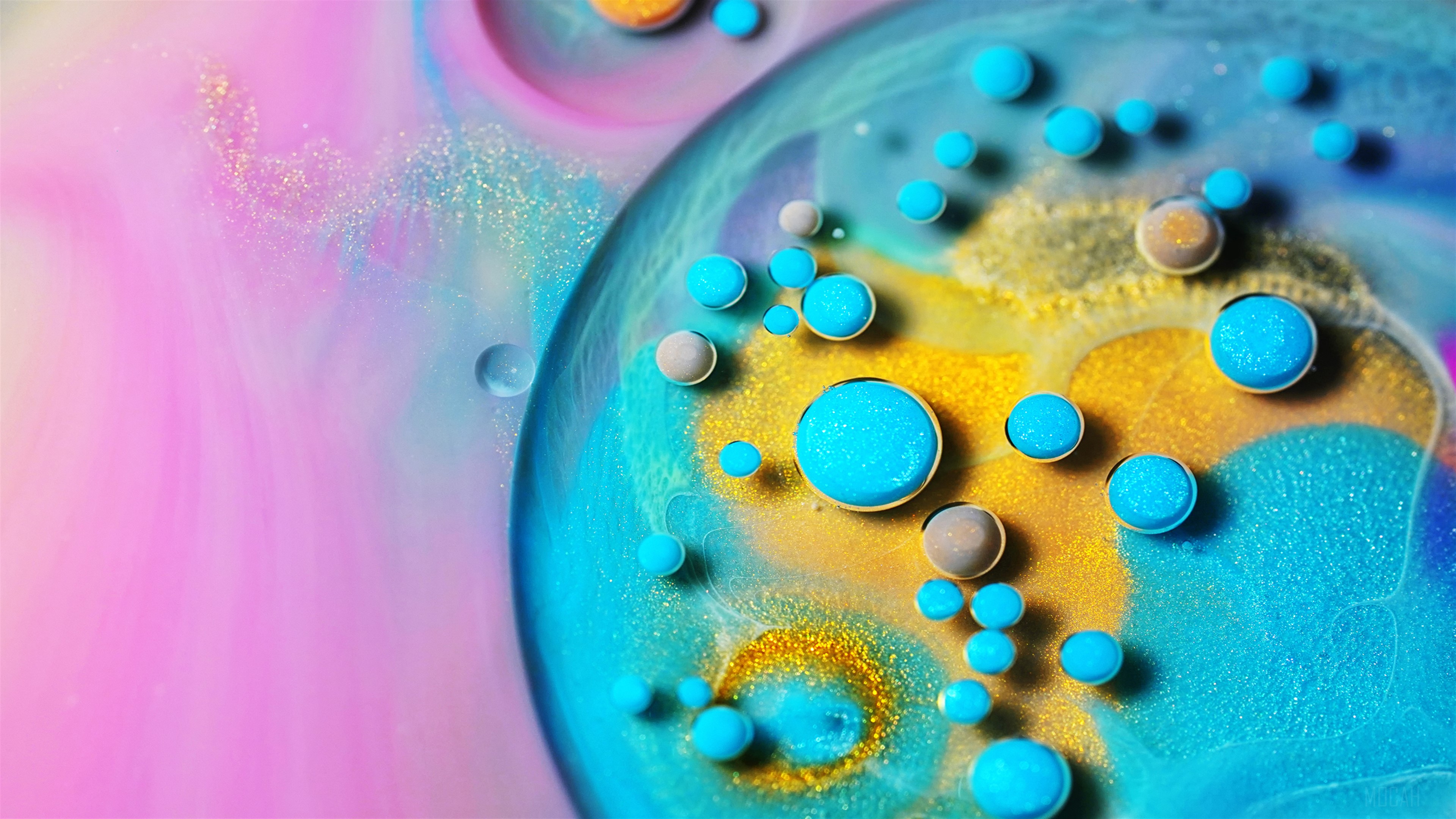 Turquoise Blue Abstract Fluid Art 4K HD Wallpaper