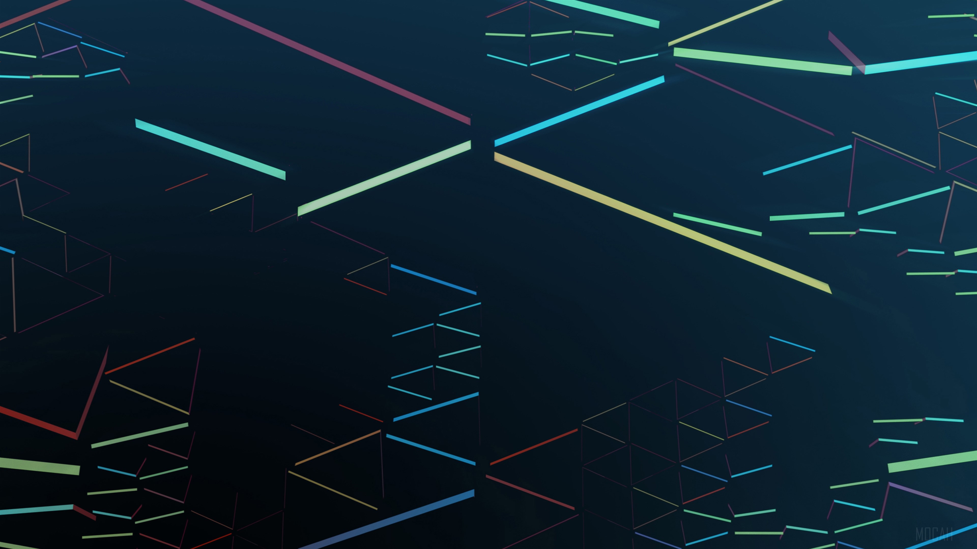 Abstract geometric lines on dark background 4K HD Wallpaper