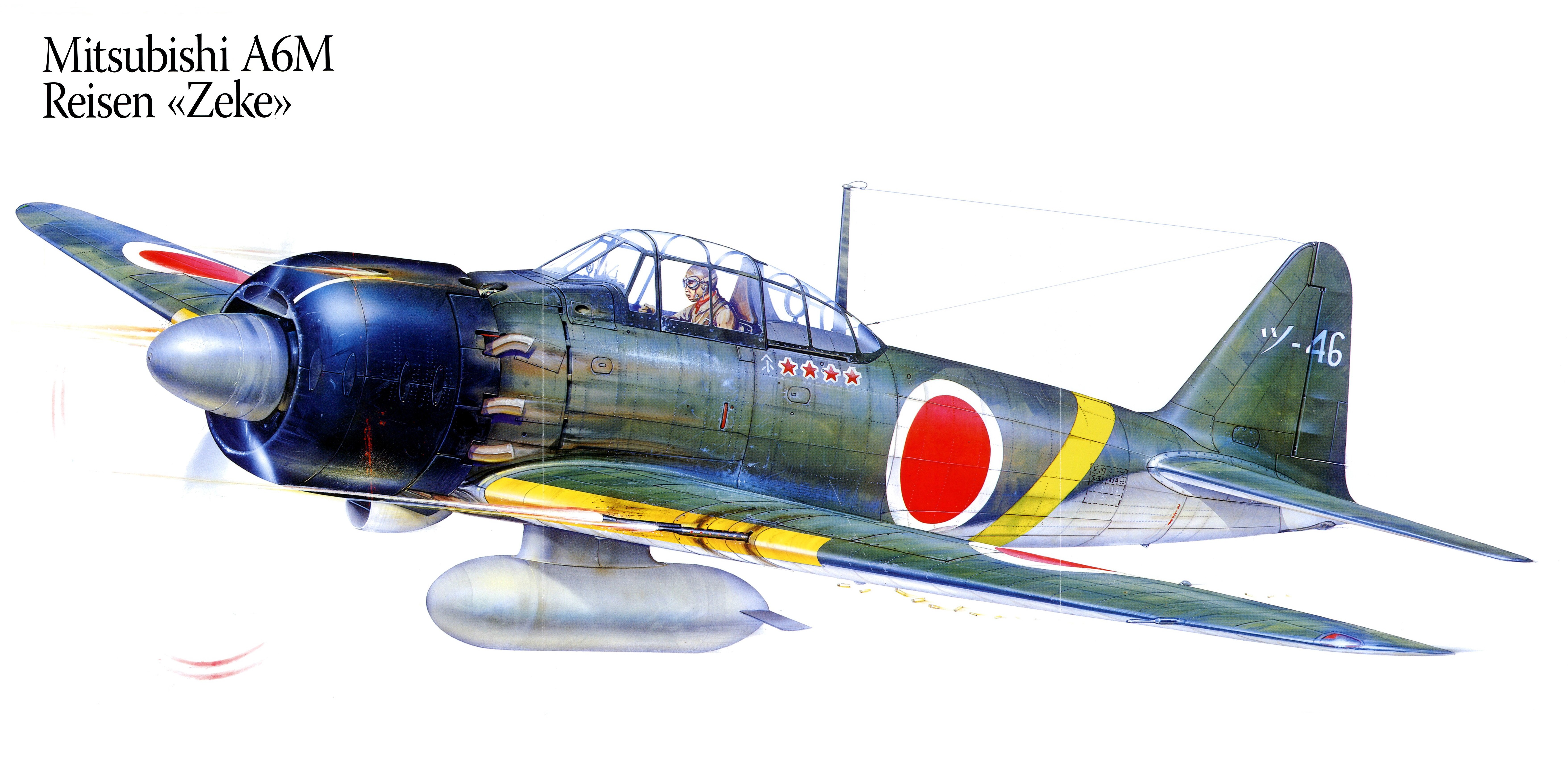 Mitsubishi A6M Reisen "Zeke" fighter aircraft painting HD Wallpaper