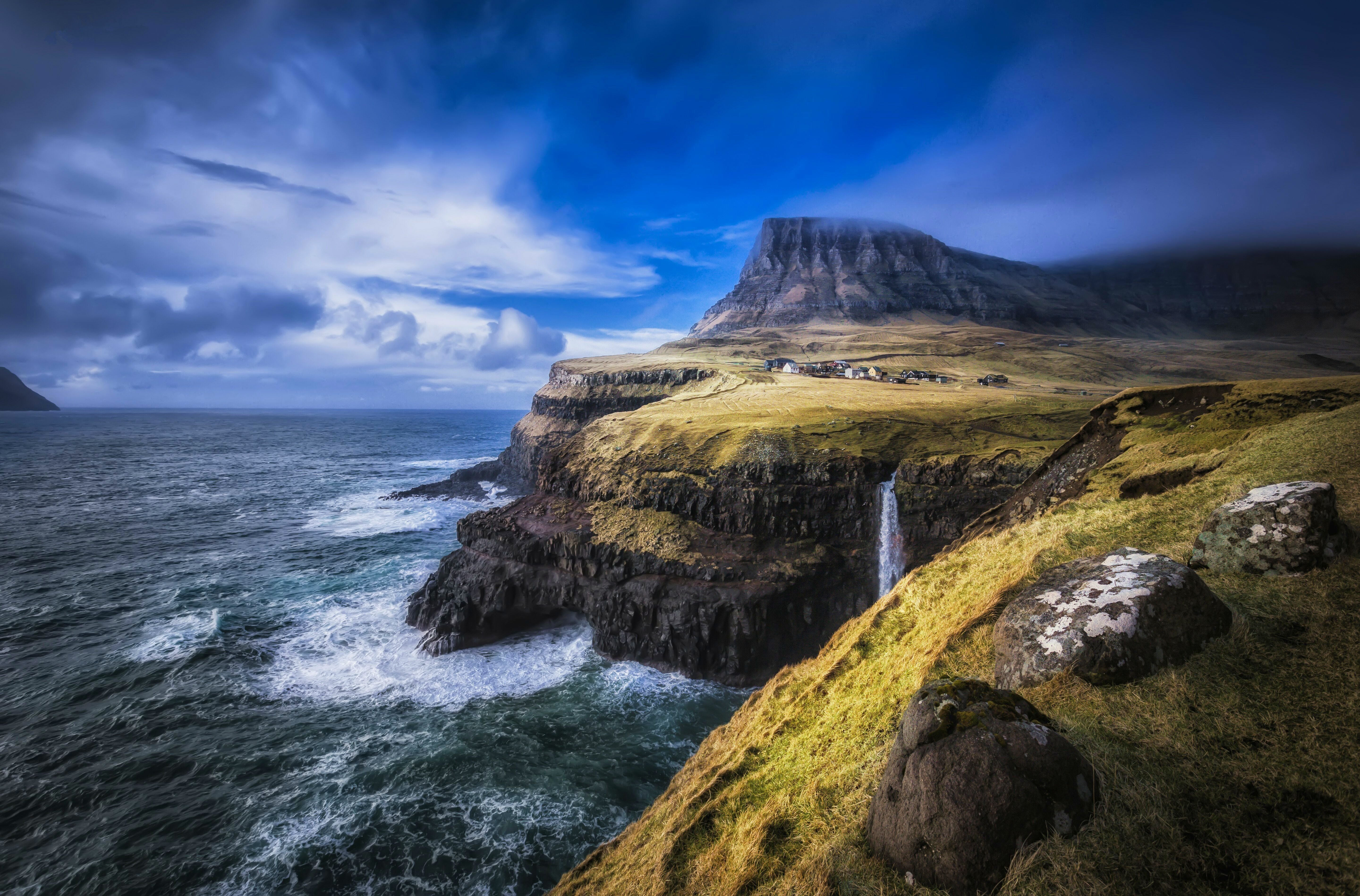 Village On A Cliffside In The Faroe Islands Hd Wallpaper Rare Gallery