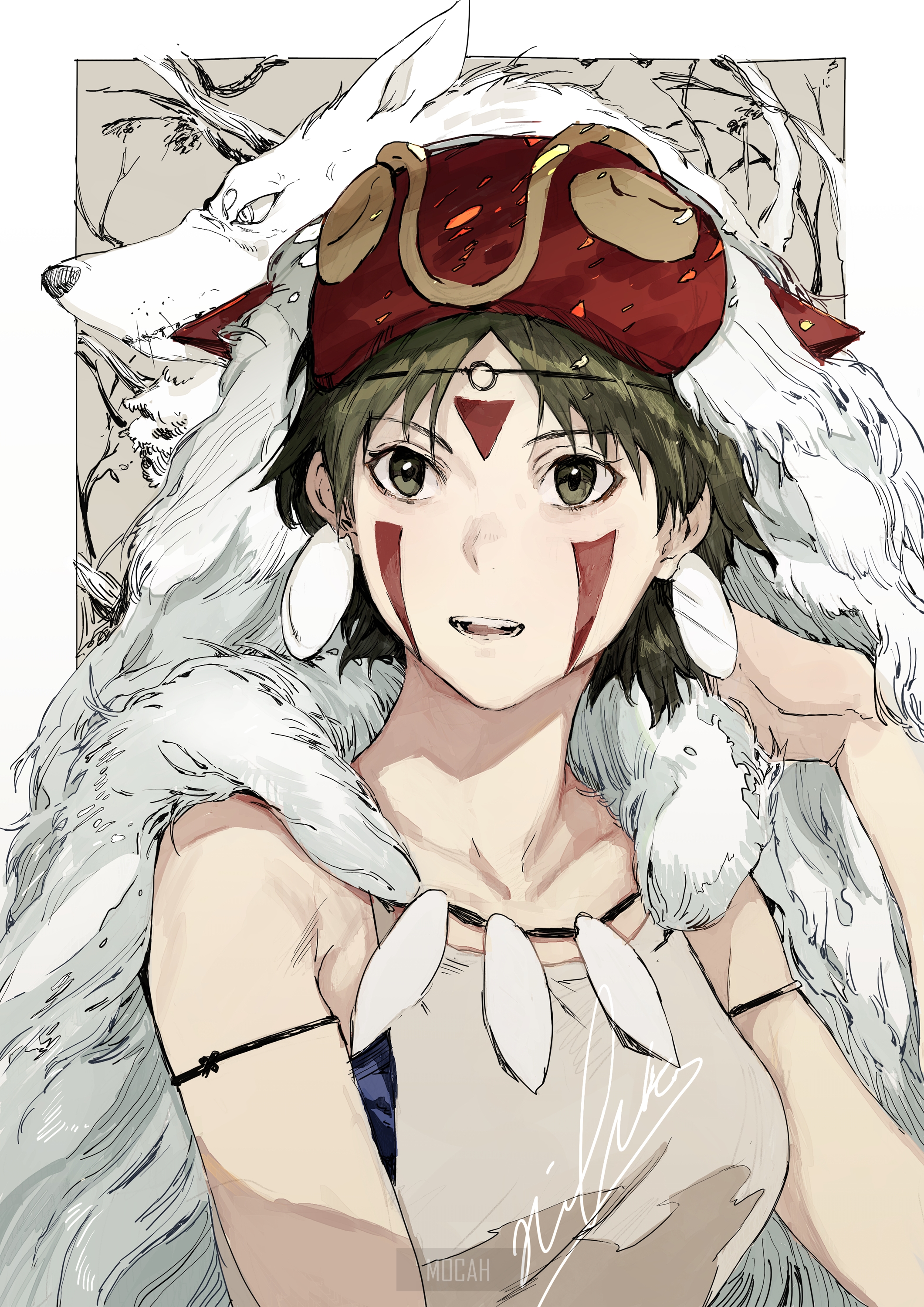 San and Moro from Princess Mononoke HD Phone Wallpaper