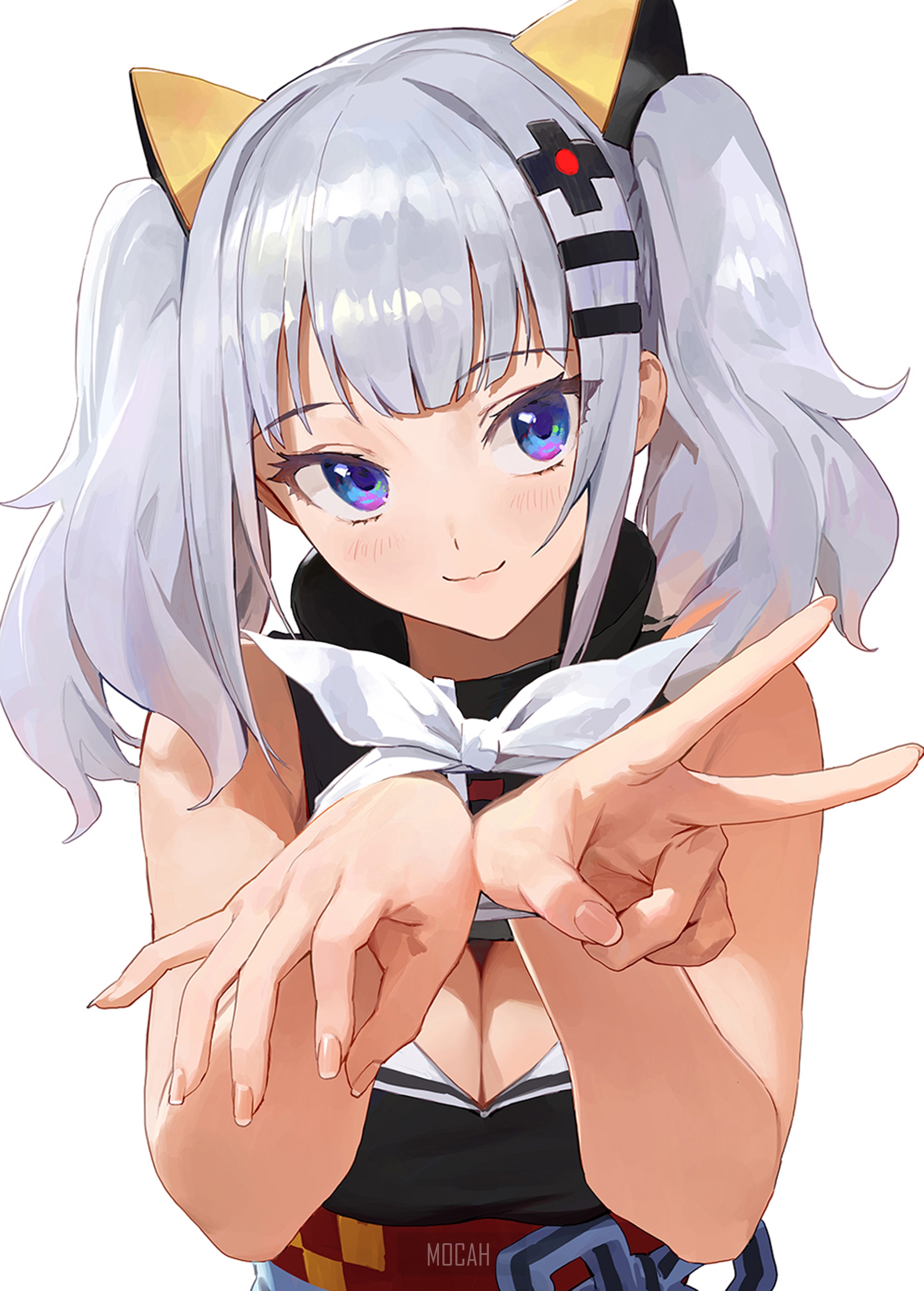 Kaguya Luna anime girl with cat ears HD Phone Wallpaper
