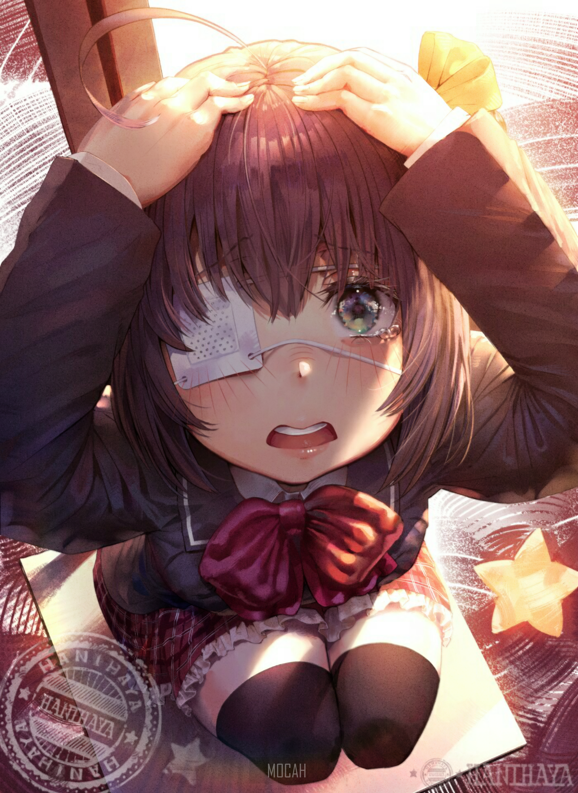 Takanashi Rikka from Chuunibyou demo Koi ga Shitai! with eye patch HD Phone Wallpaper