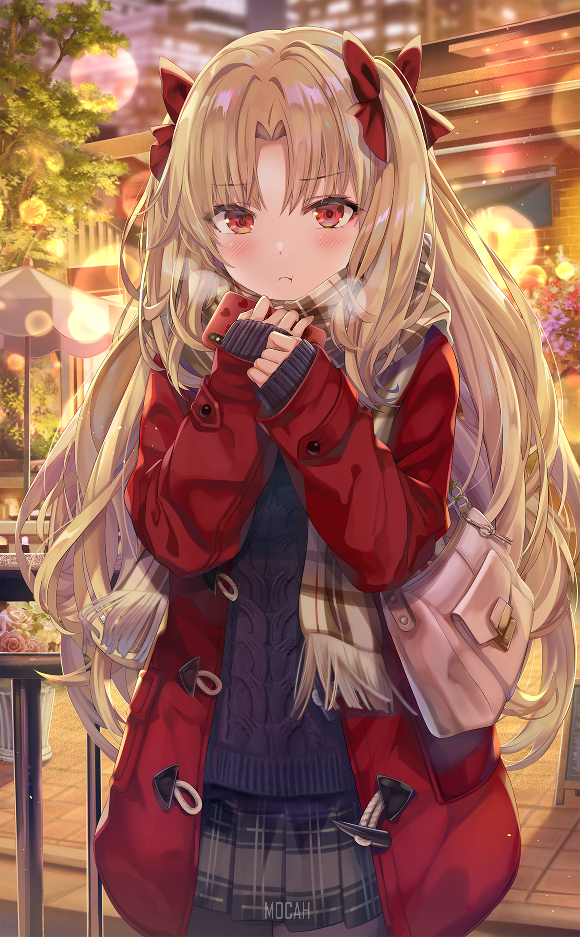 Ereshkigal from Fate/Grand Order in winter coat HD Phone Wallpaper