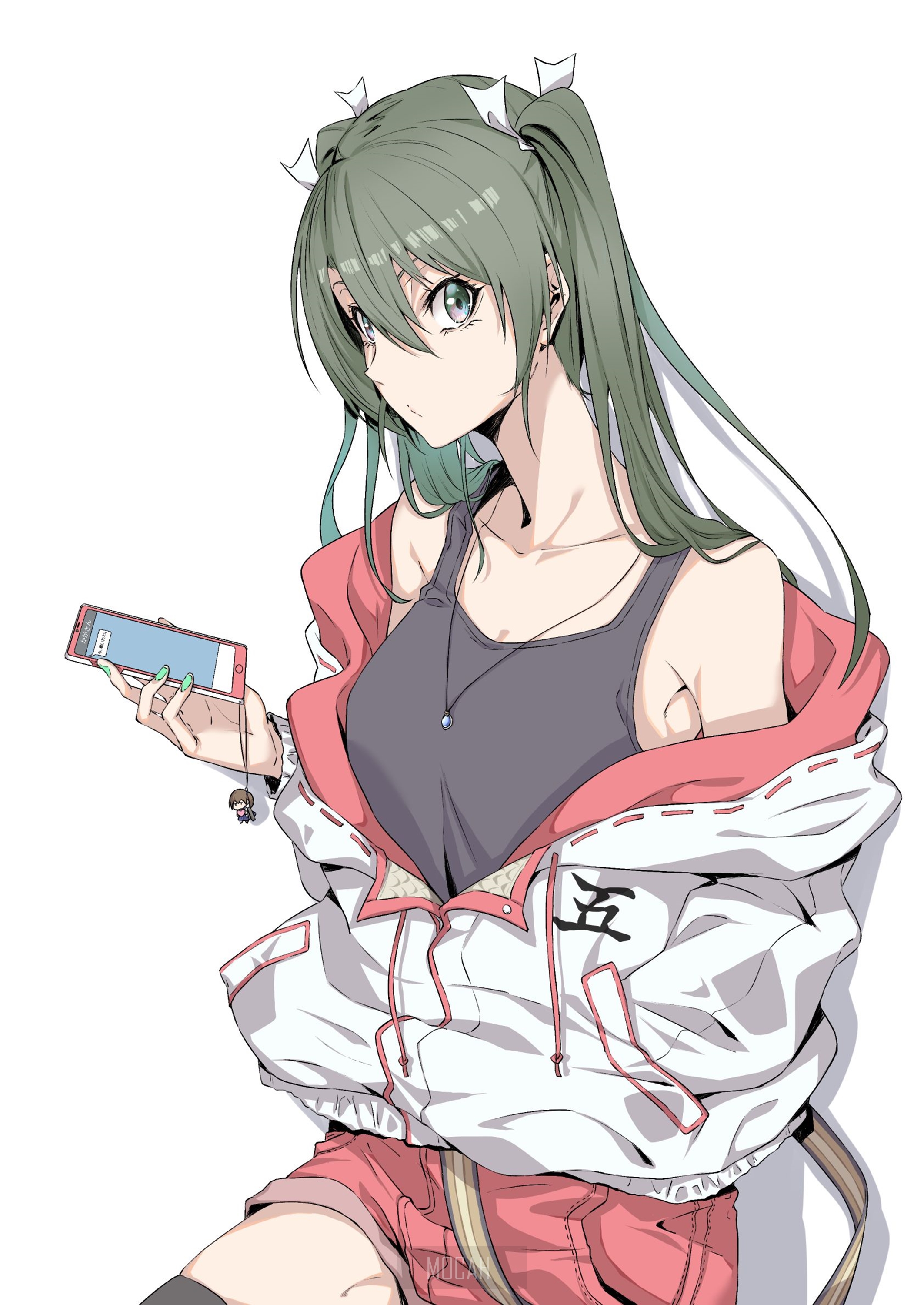Zuikaku from Kantai Collection holding a smartphone HD Phone Wallpaper