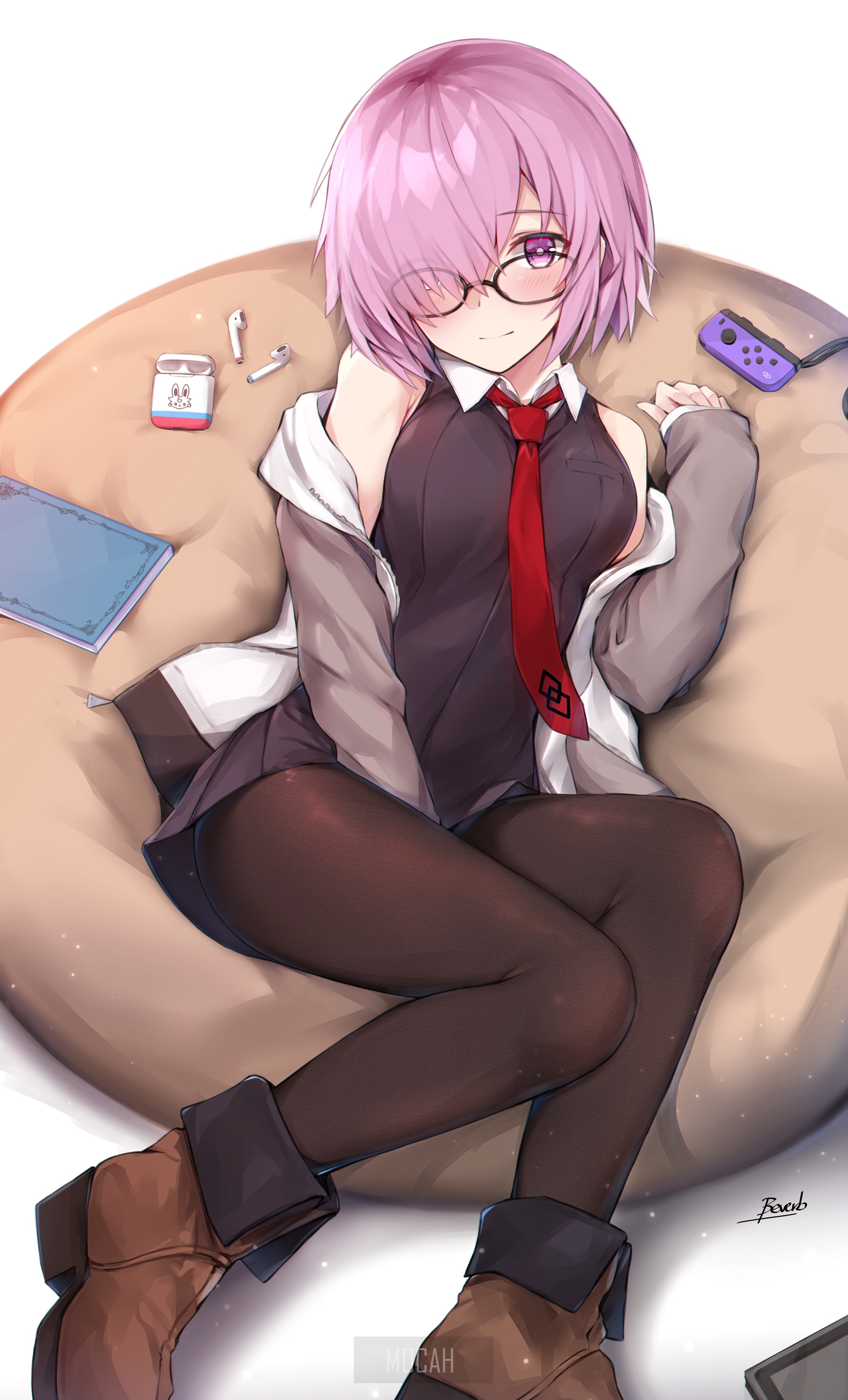 Mashu Kyrielight from Fate/Grand Order Sitting Relaxed HD Phone Wallpaper