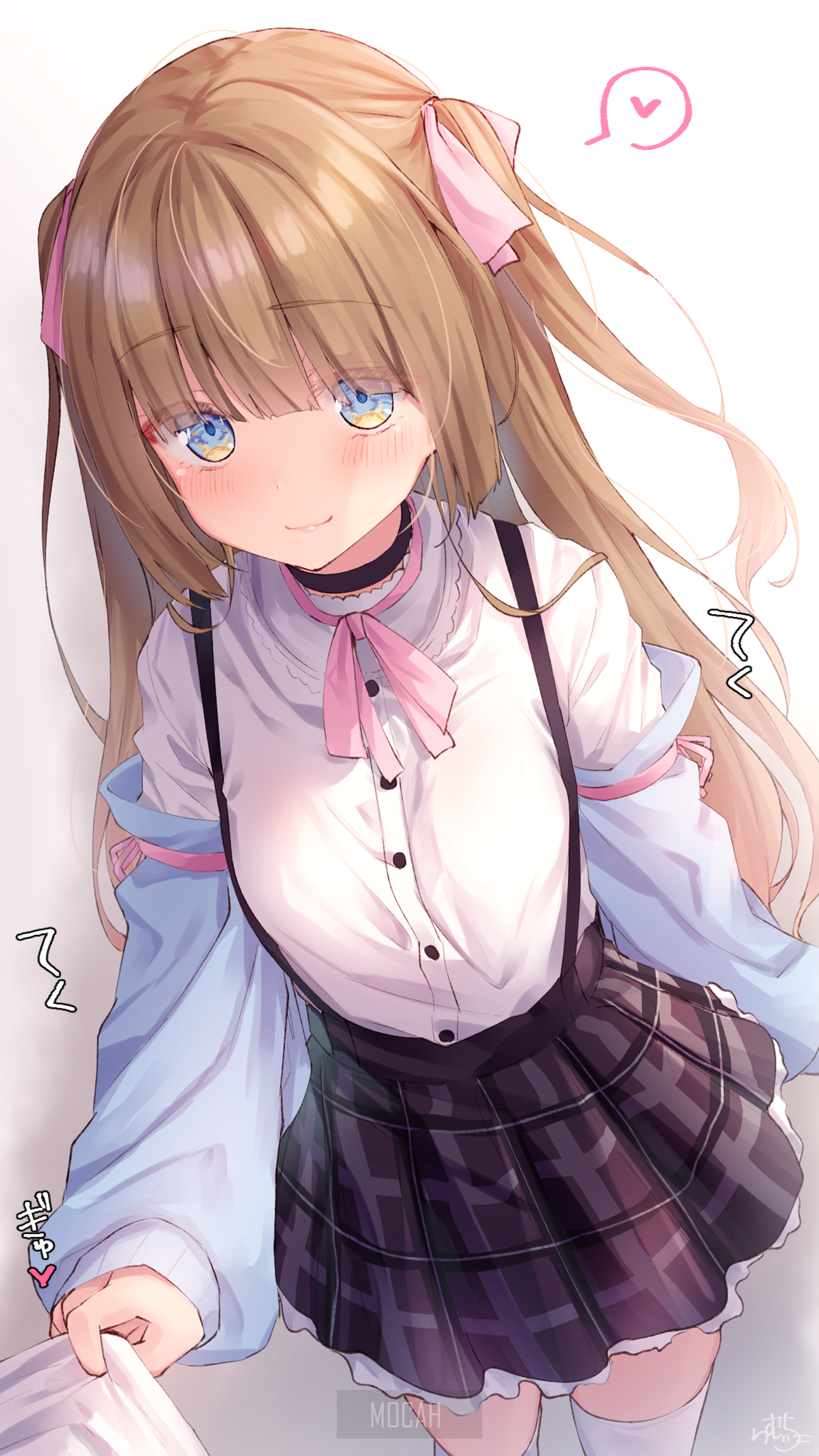 Anime girl with blonde hair and blue eyes HD Phone Wallpaper