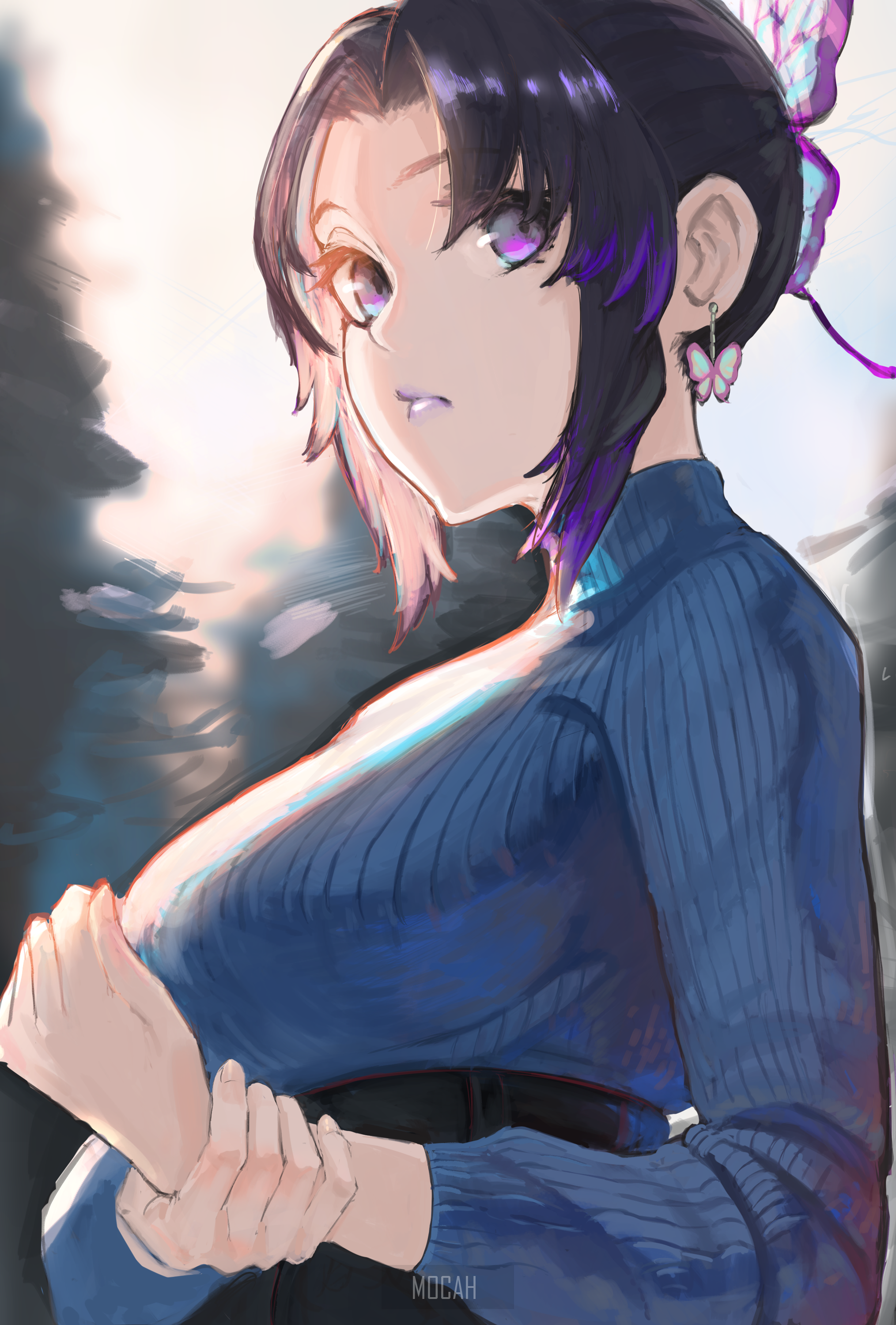 Kochou Shinobu from Kimetsu no Yaiba HD Phone Wallpaper
