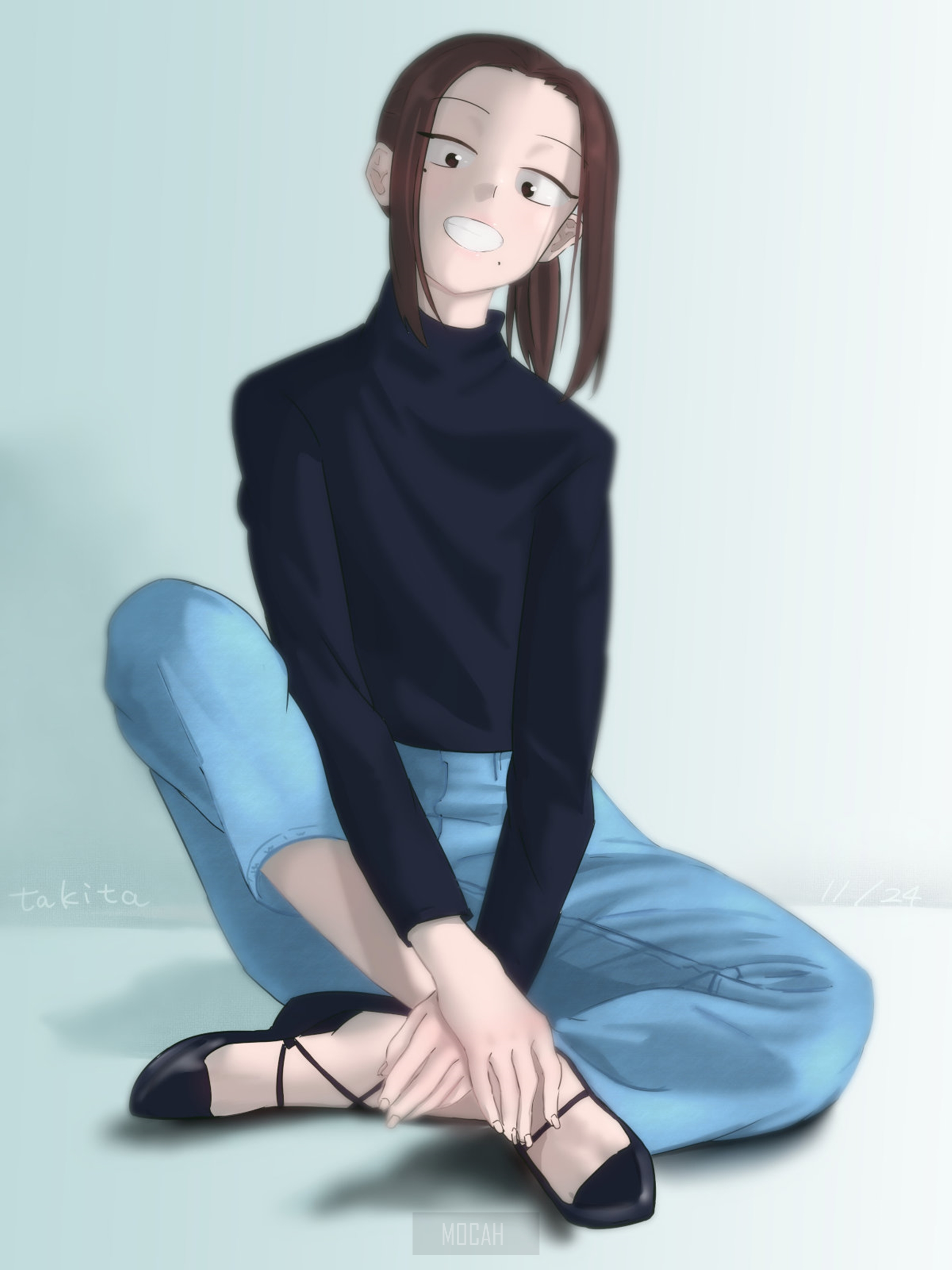 Onemine Nene from Komi Can't Communicate fan art HD Phone Wallpaper
