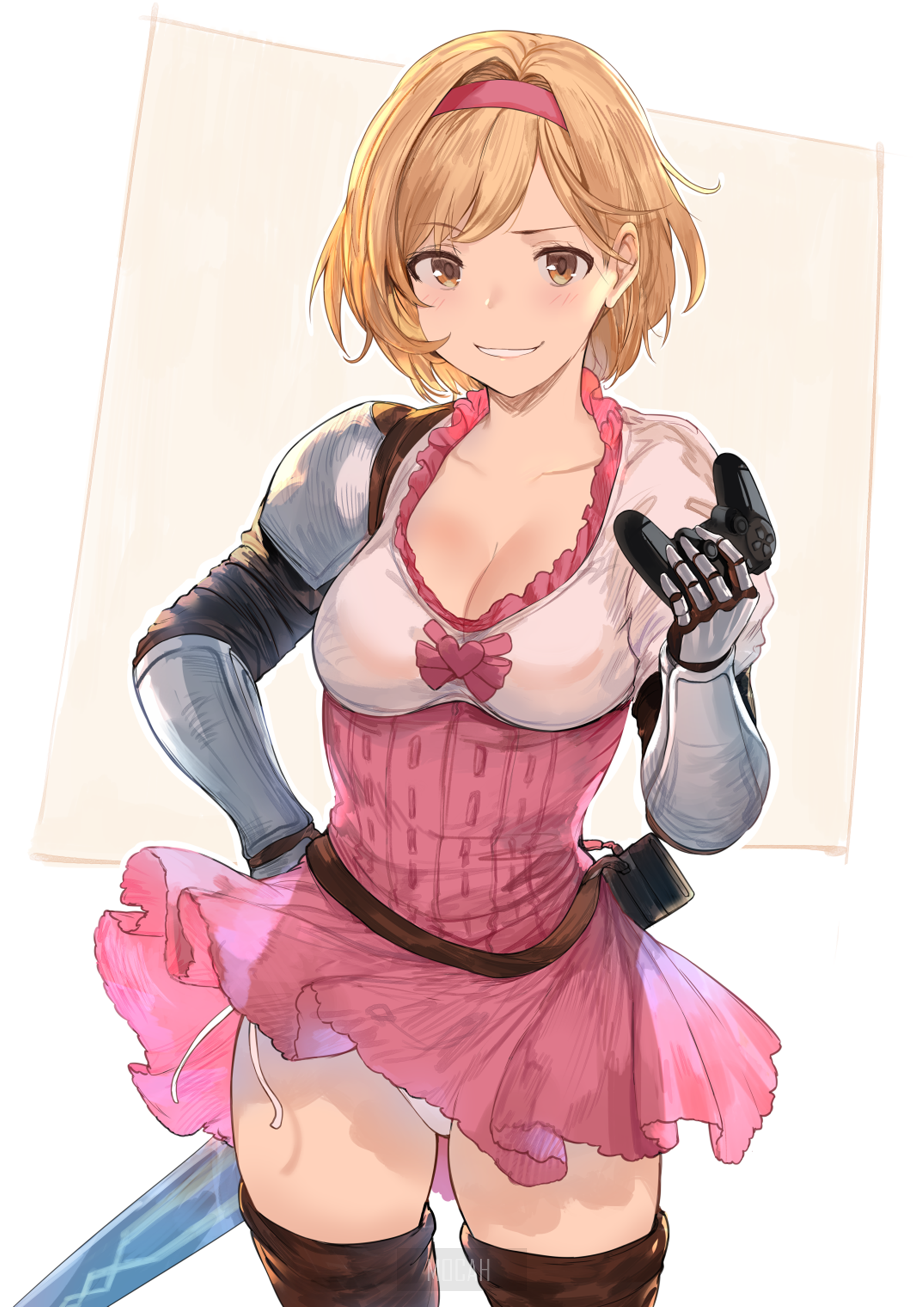 Djeeta from Granblue Fantasy with sword HD Phone Wallpaper