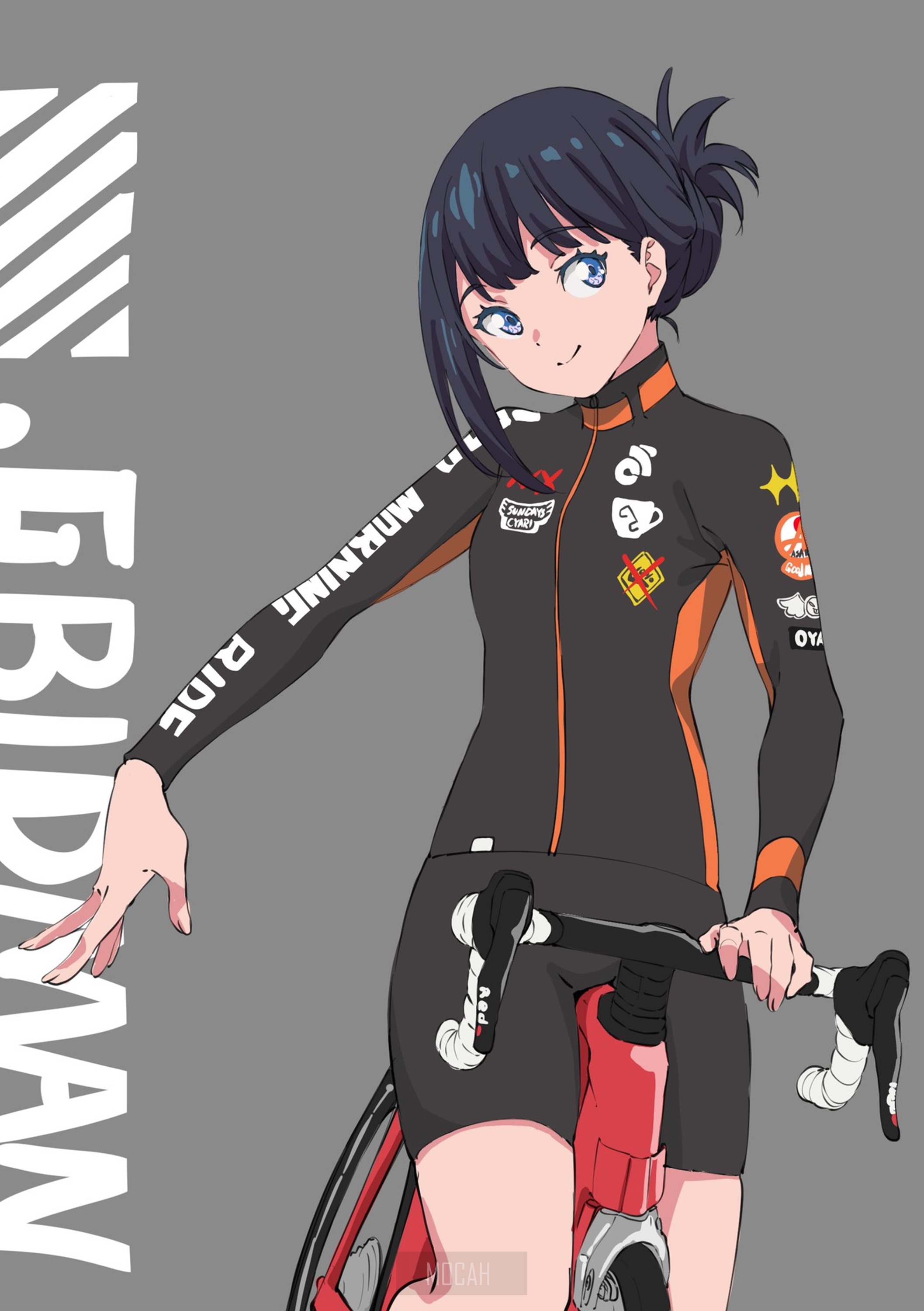 Rikka Takarada from SSSS.GRIDMAN riding a bicycle HD Phone Wallpaper