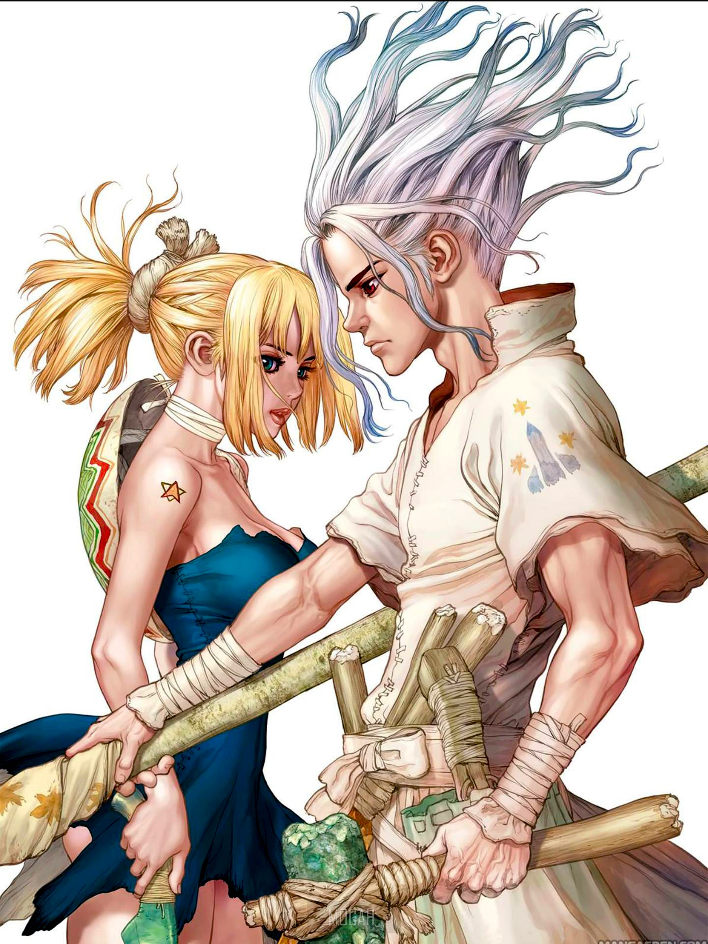 Kohaku and Senku Ishigami from Dr. Stone HD Phone Wallpaper