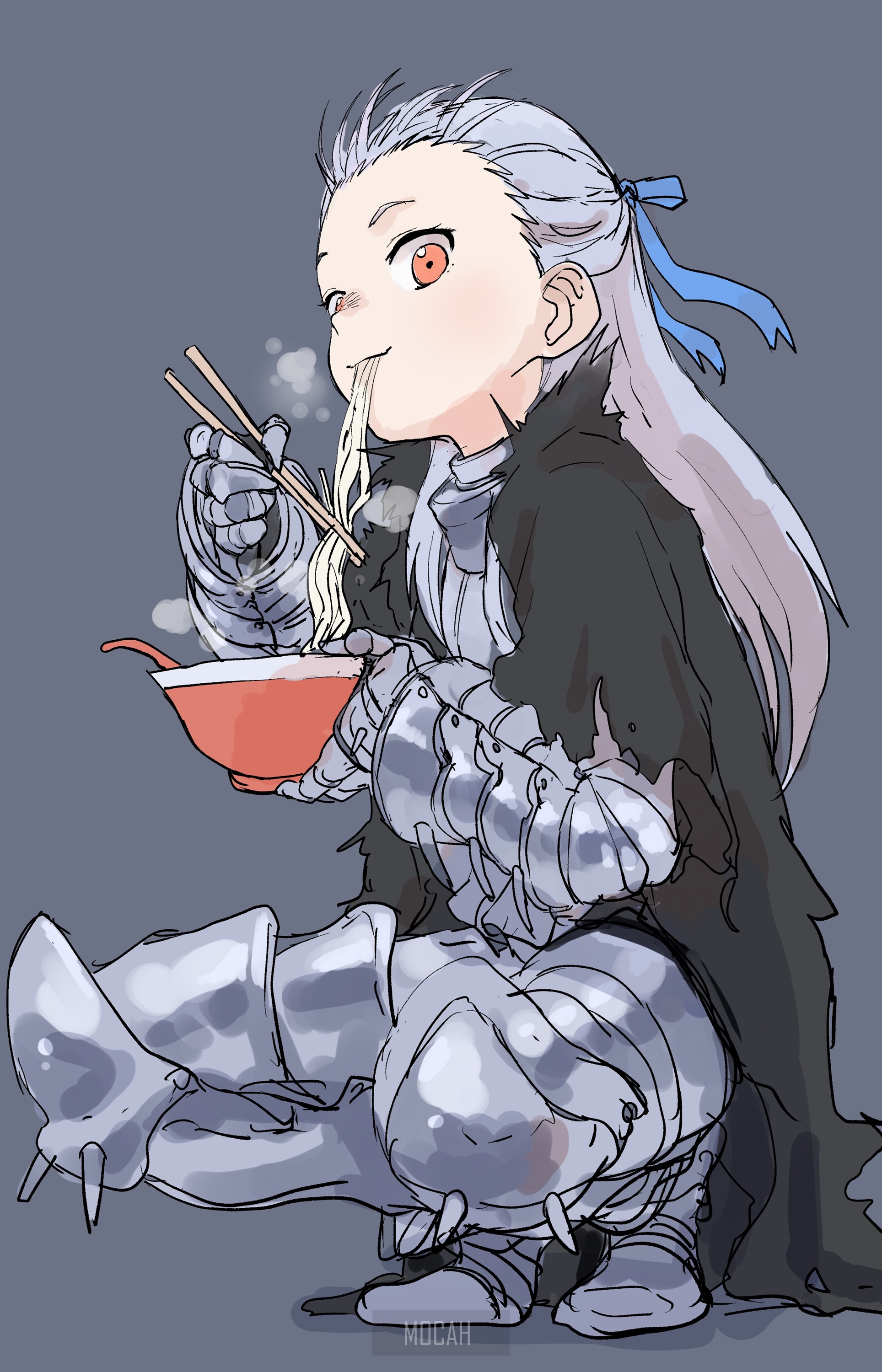 Noi from Dorohedoro eating ramen HD Phone Wallpaper