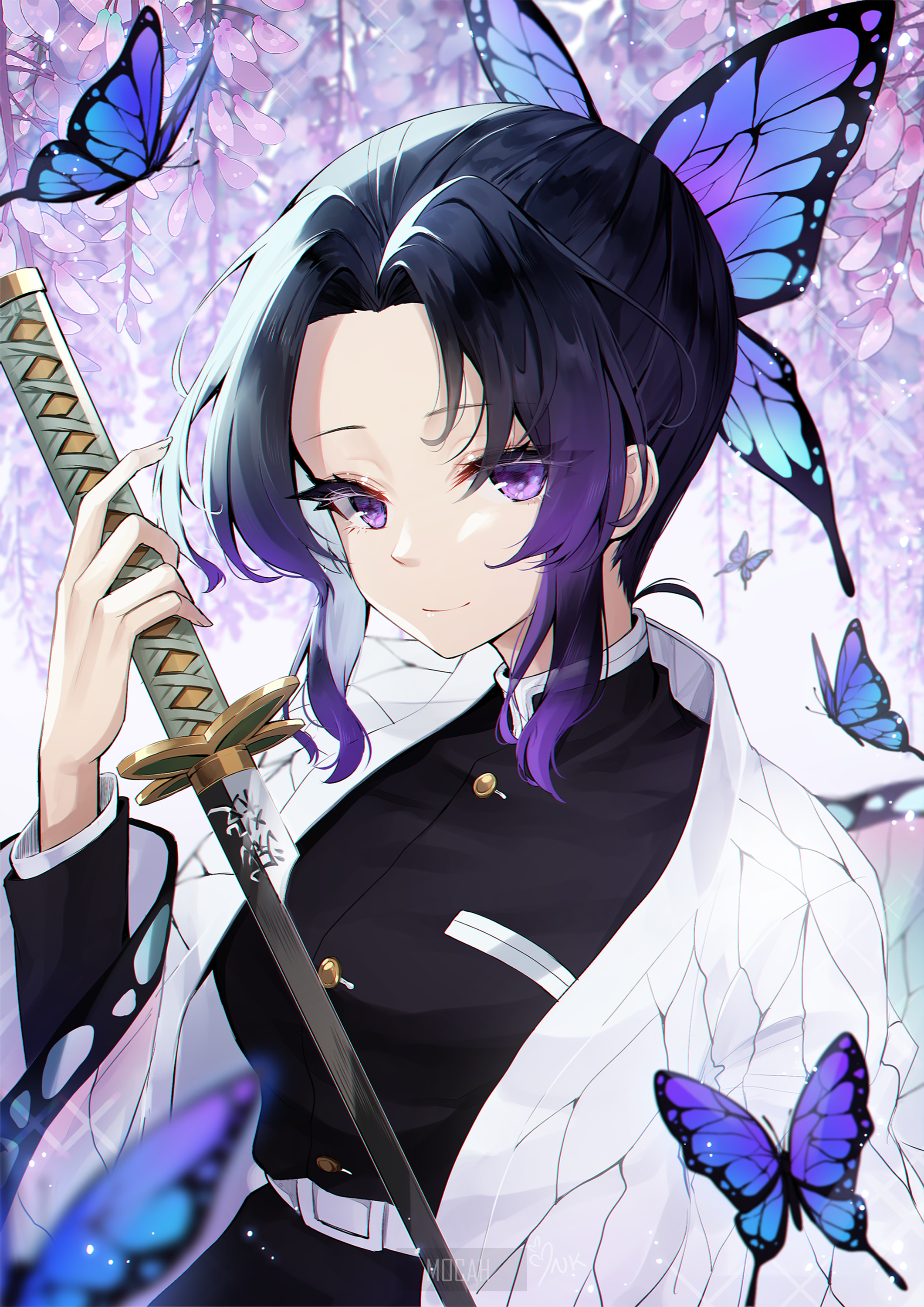 Kochou Shinobu from Kimetsu no Yaiba HD Phone Wallpaper