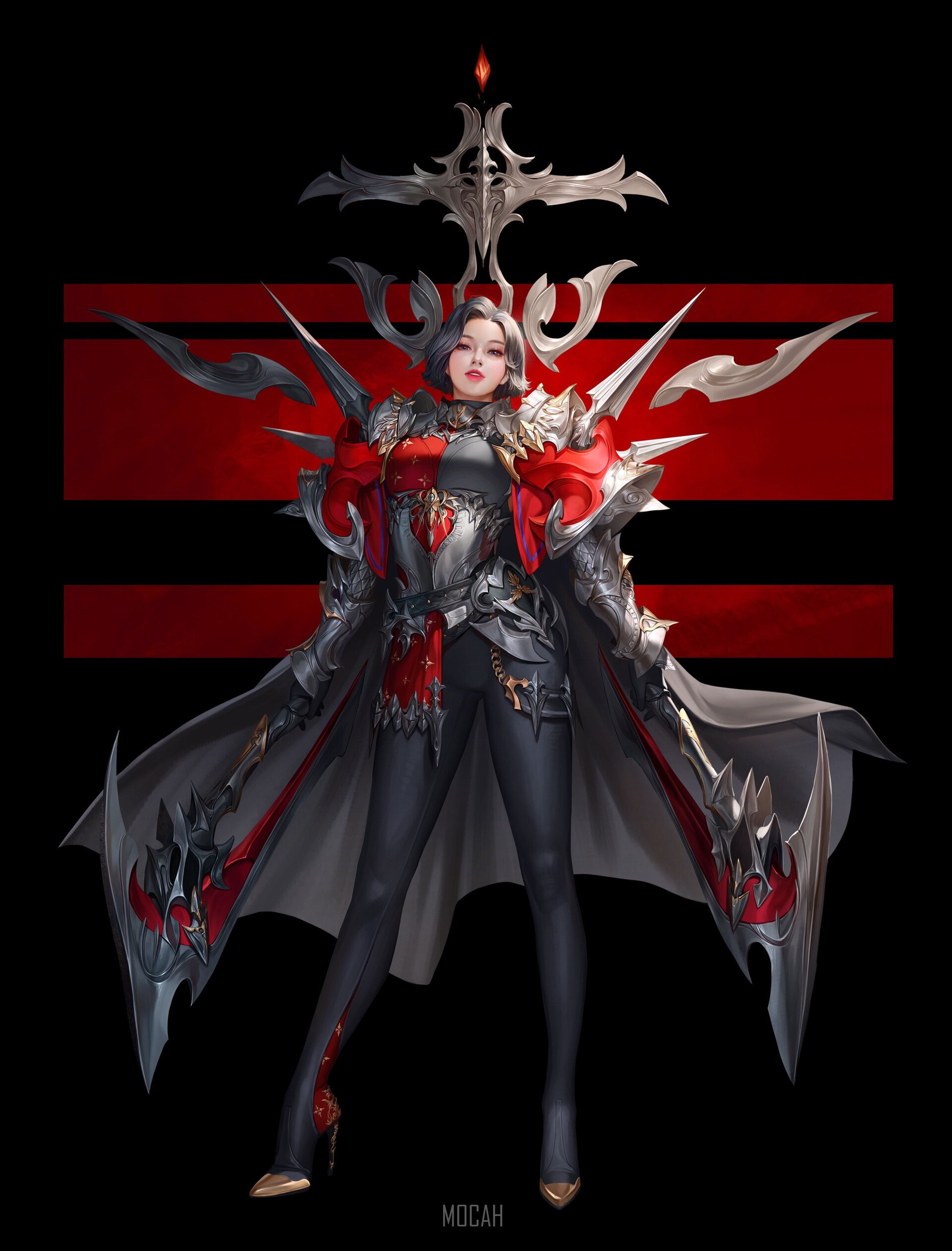 Fantasy warrior woman in ornate armor HD Phone Wallpaper