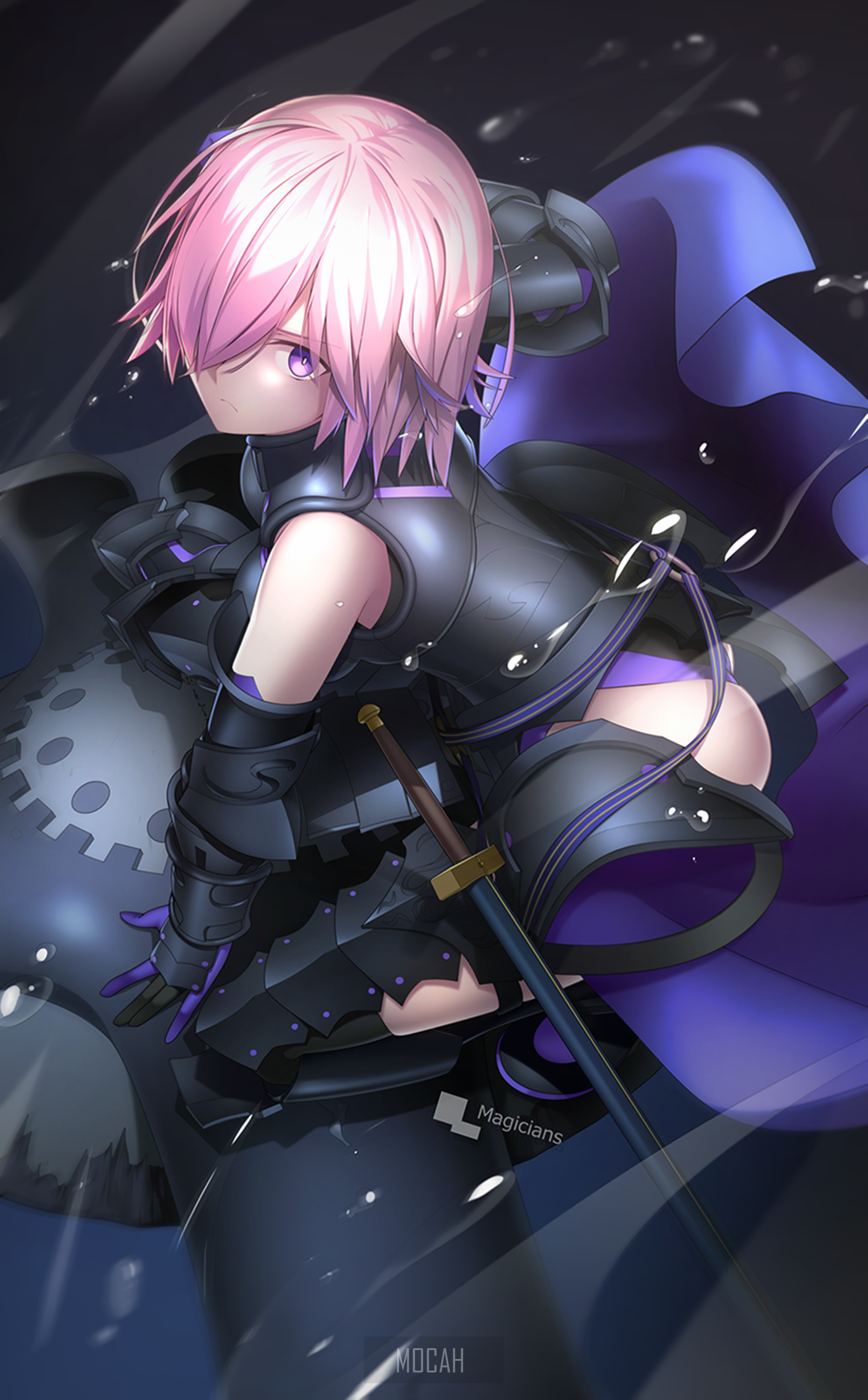 Shielder from Fate/Grand Order in Dark Armor HD Phone Wallpaper