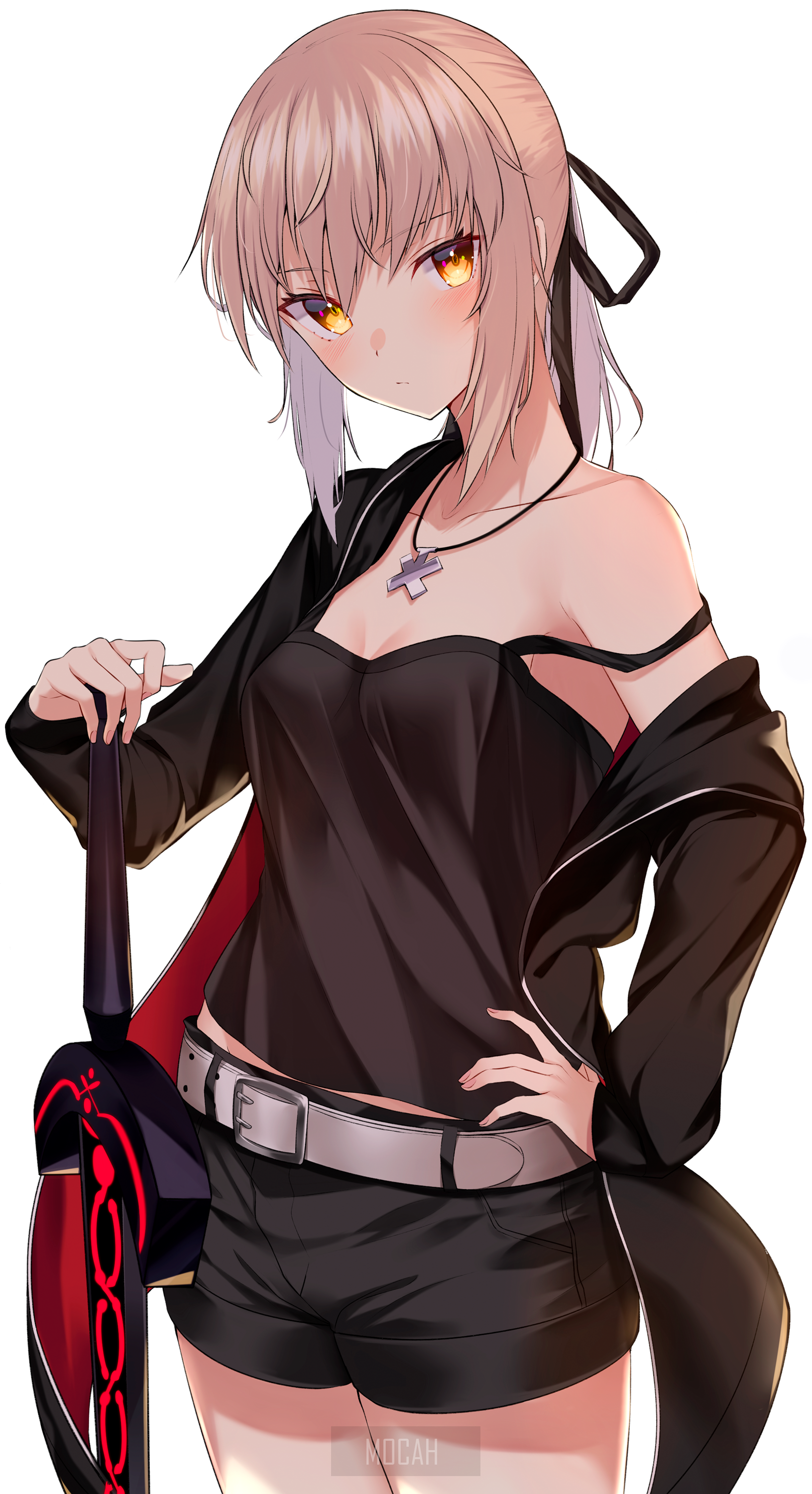 Saber Alter from Fate/Grand Order in Casual Outfit HD Phone Wallpaper
