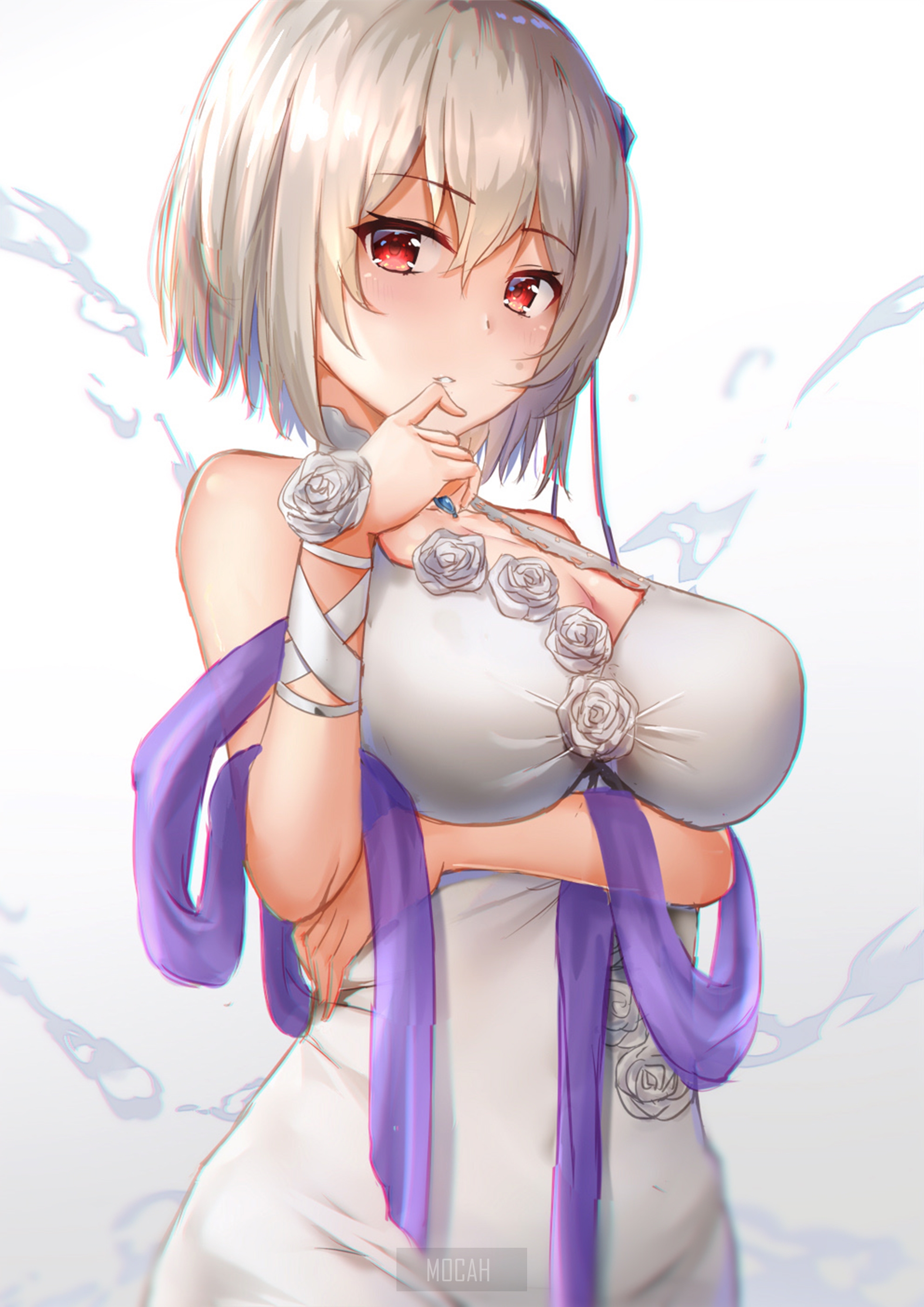 Sirius from Azur Lane in a white dress HD Phone Wallpaper