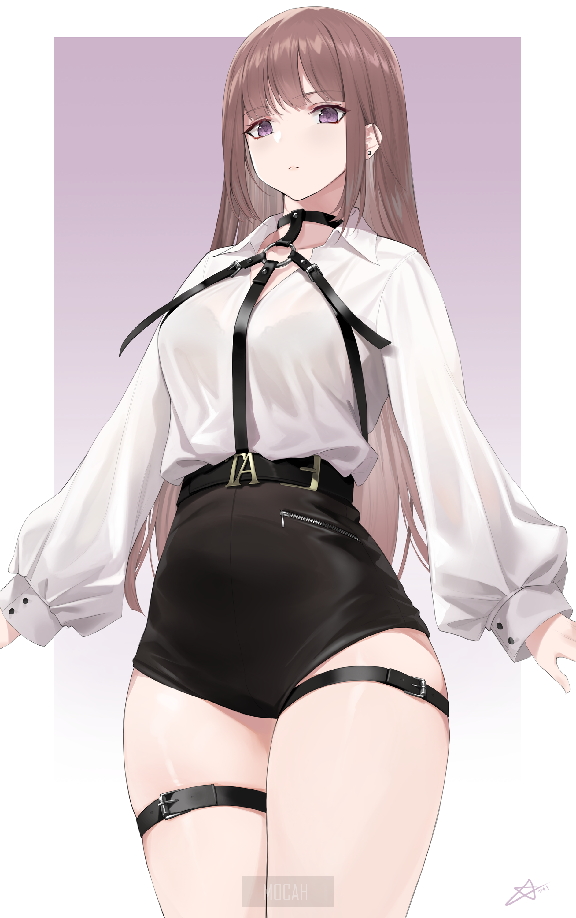 Elegant Anime Girl in Stylish Outfit HD Phone Wallpaper