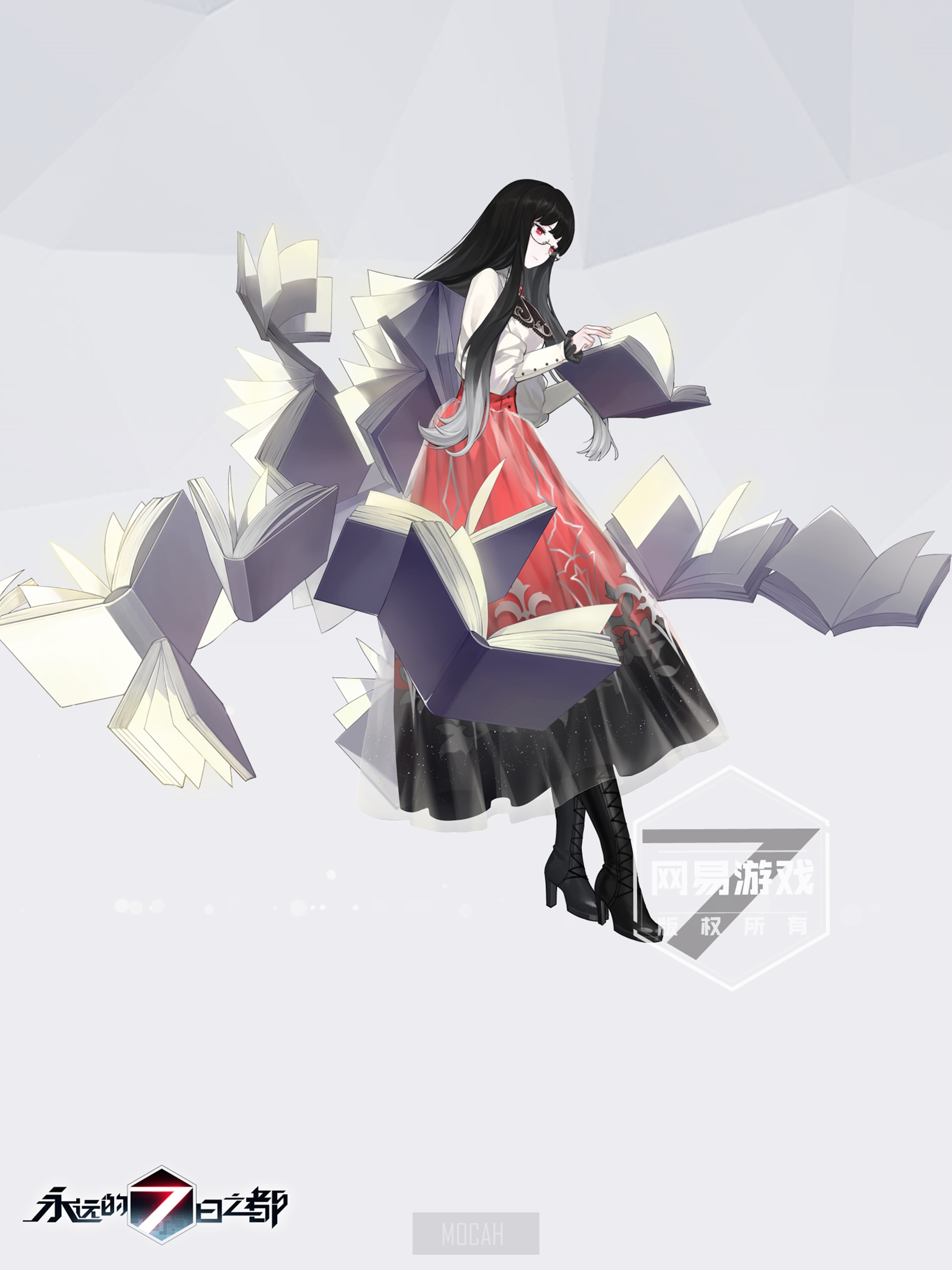 Anime girl with books from Forever 7th Capital HD Phone Wallpaper
