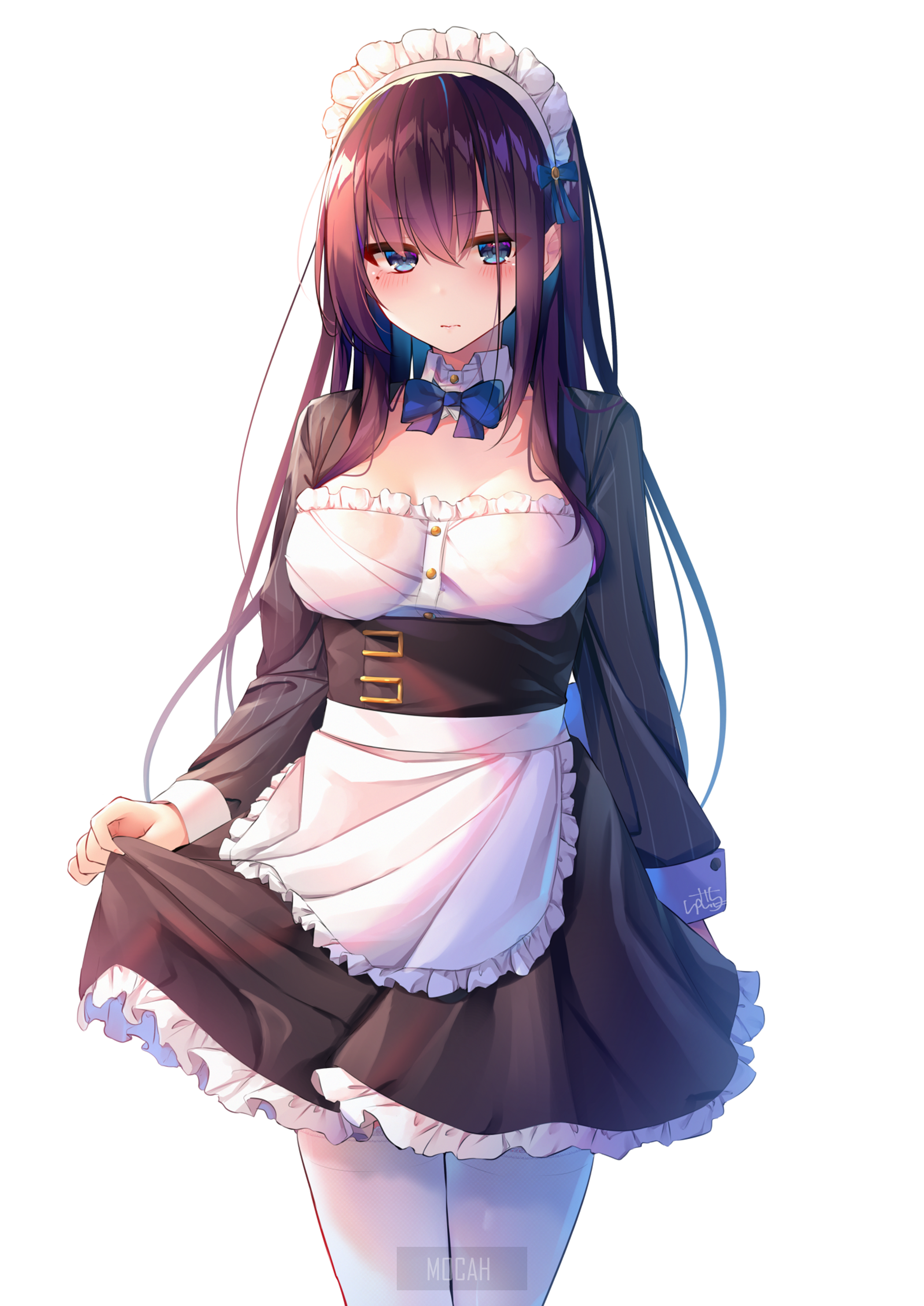 Anime girl in maid outfit HD Phone Wallpaper